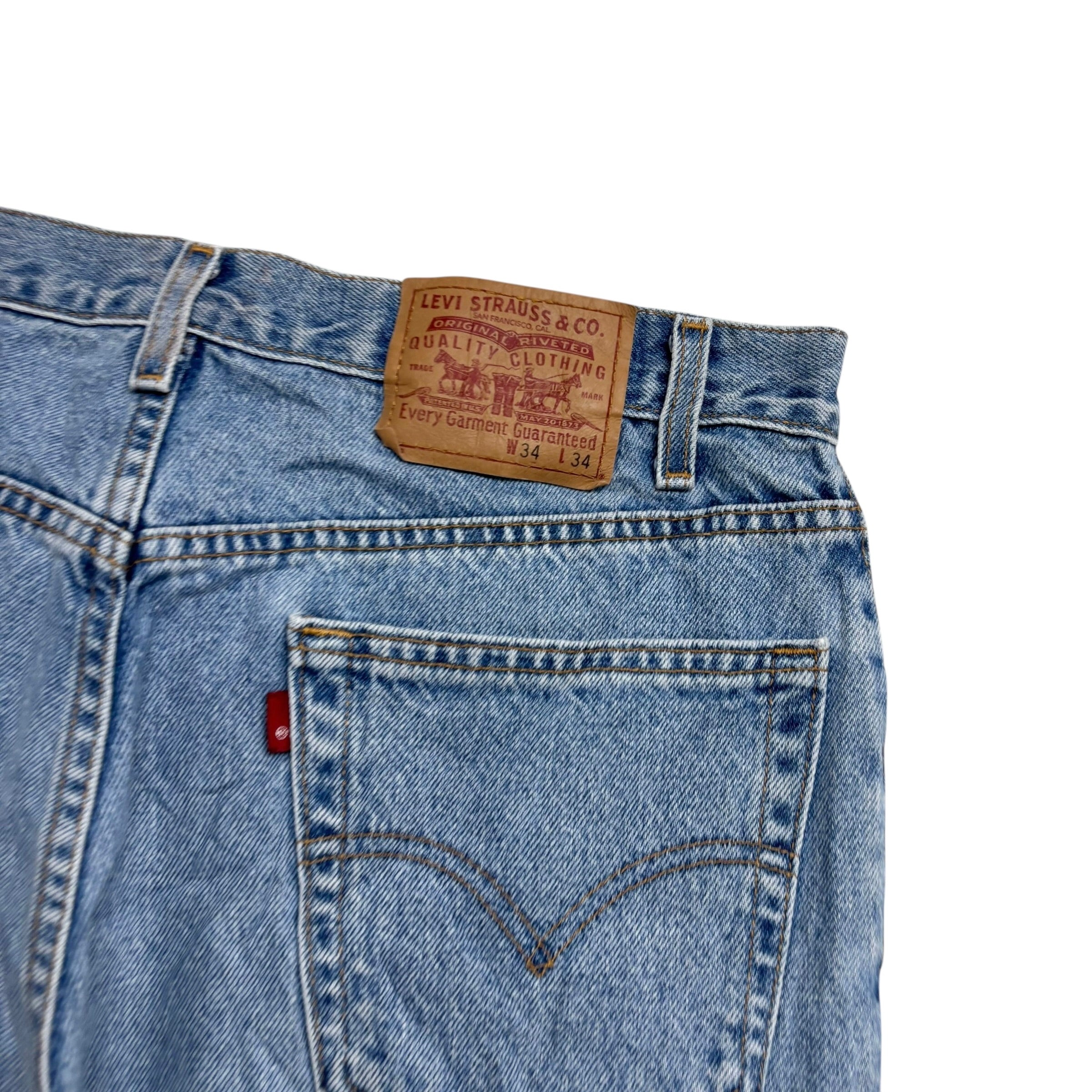 Levis Jeans W34 L34 Mens Light Blue Relaxed Straight Fit Vintage Denim