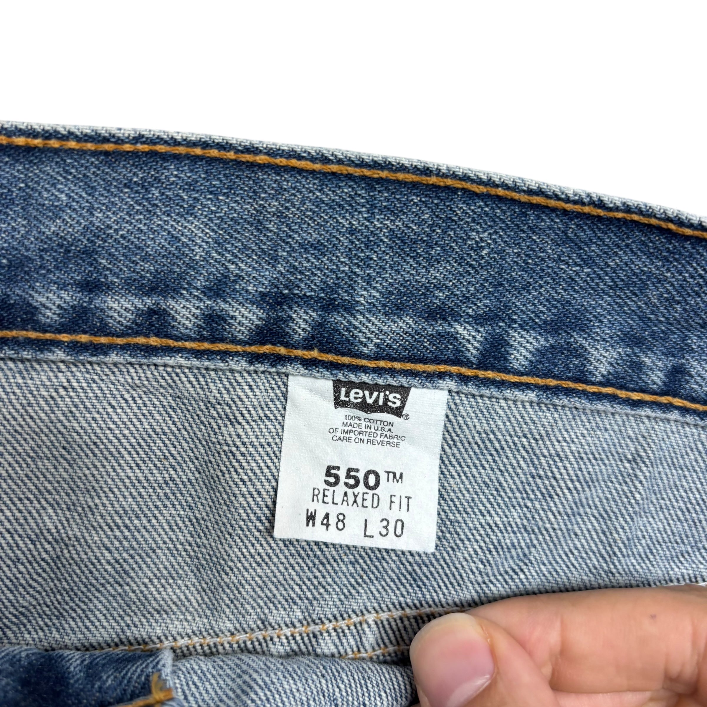 Levis 550 Jeans W48 L31 Mens Mid Blue Baggy Relaxed Vintage Made In USA (E)