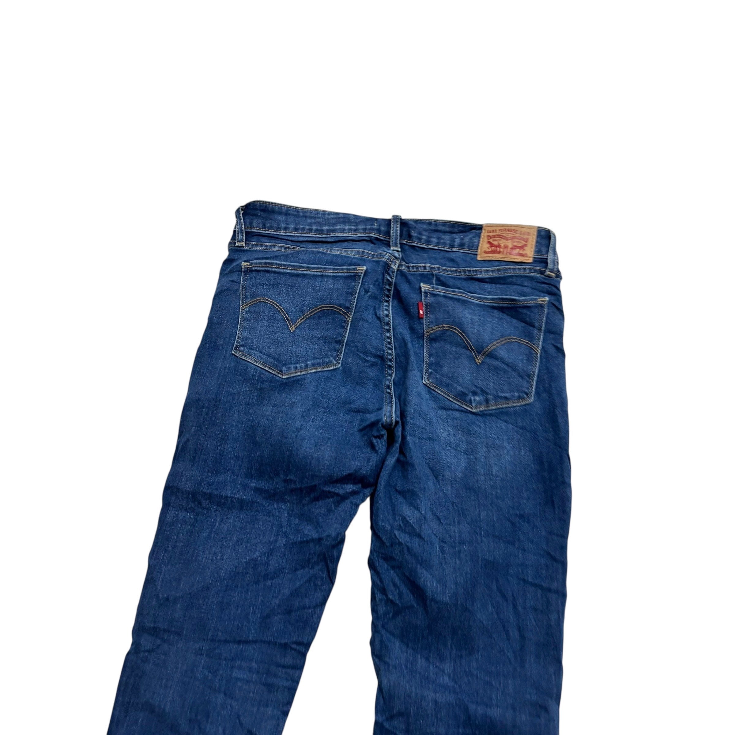 Levis 712 Jeans W30 L34 Womens Slim Fit Dark Blue Stretch Denim (E)