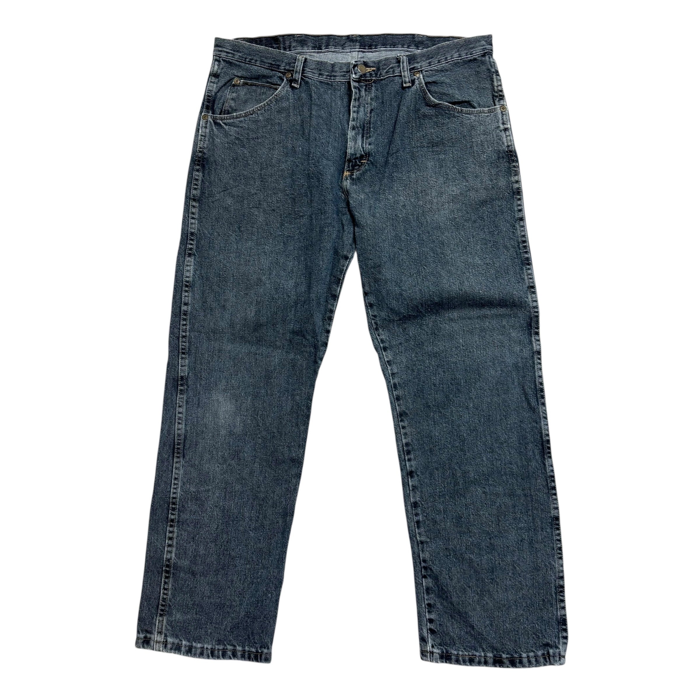 Wrangler Jeans W38 L29 Mens Dark Blue Regular Straight Fit Denim (E)