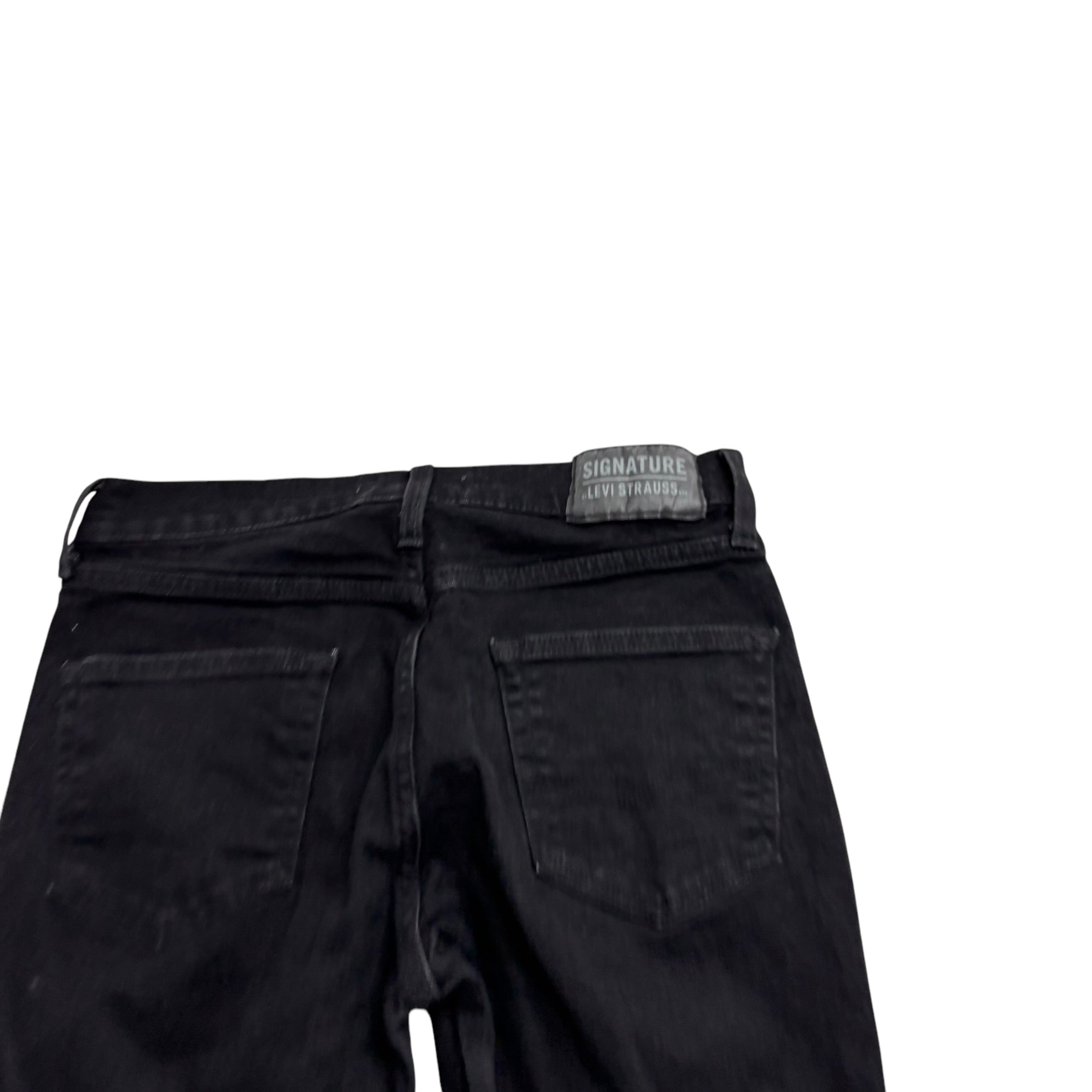 Levis Signature Jeans W30 L32 Mens Black Slim Fit Stretch Denim (E)
