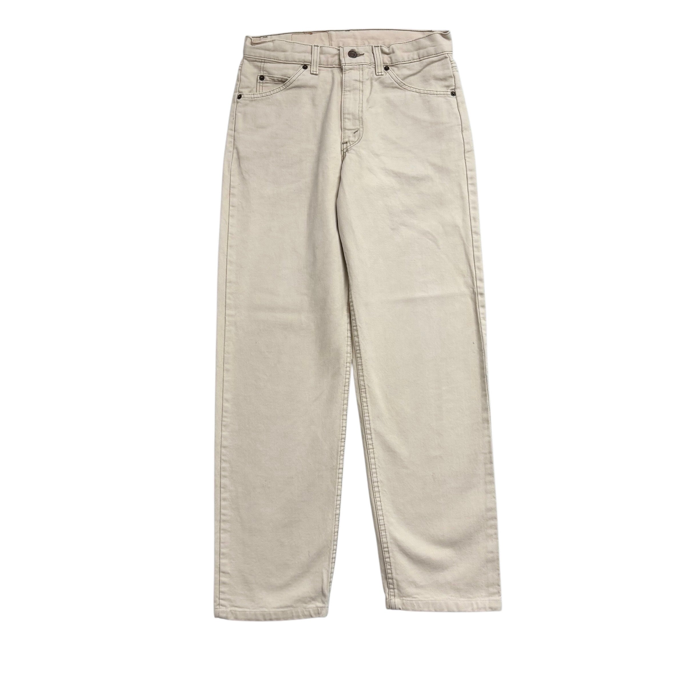 Levis 550 Jeans W30 L31 Mens Cream Relaxed Taper Made In USA Orange Tab Denim