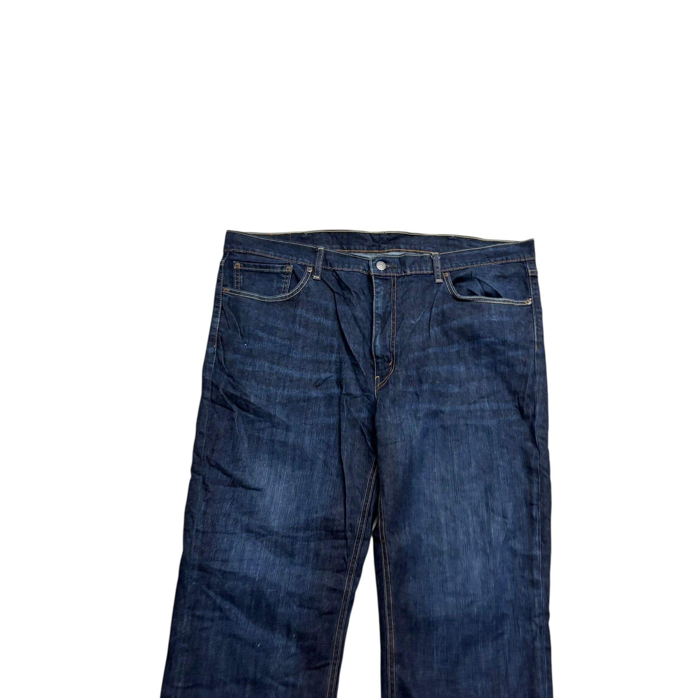 Levis 541 Jeans W42 L30 Mens Dark Blue Athletic Tapered Fit Stretch Denim (E)