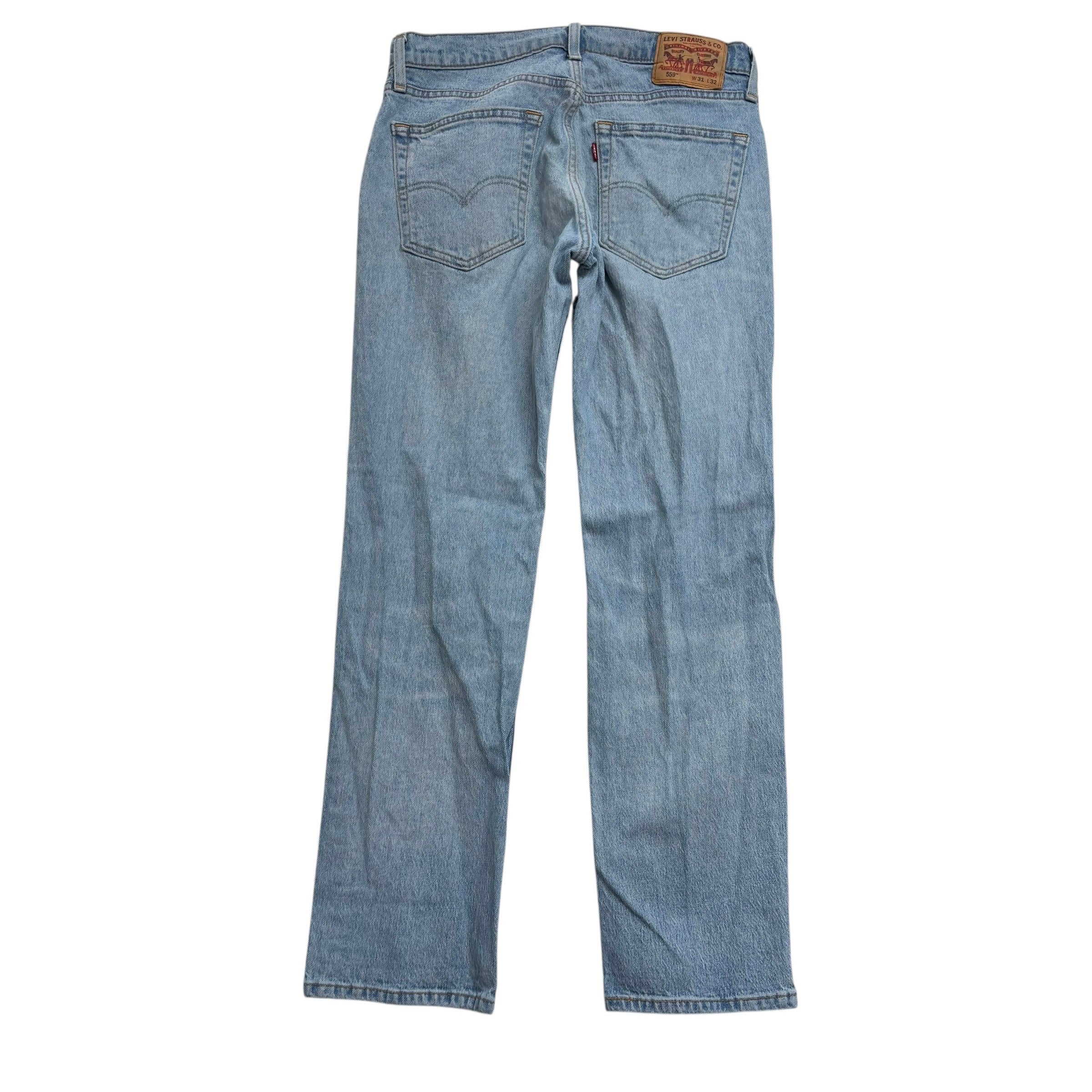 Levis 559 Jeans W31 L32 Mens Light Blue Regular Straight Fit Stretch Denim (F)