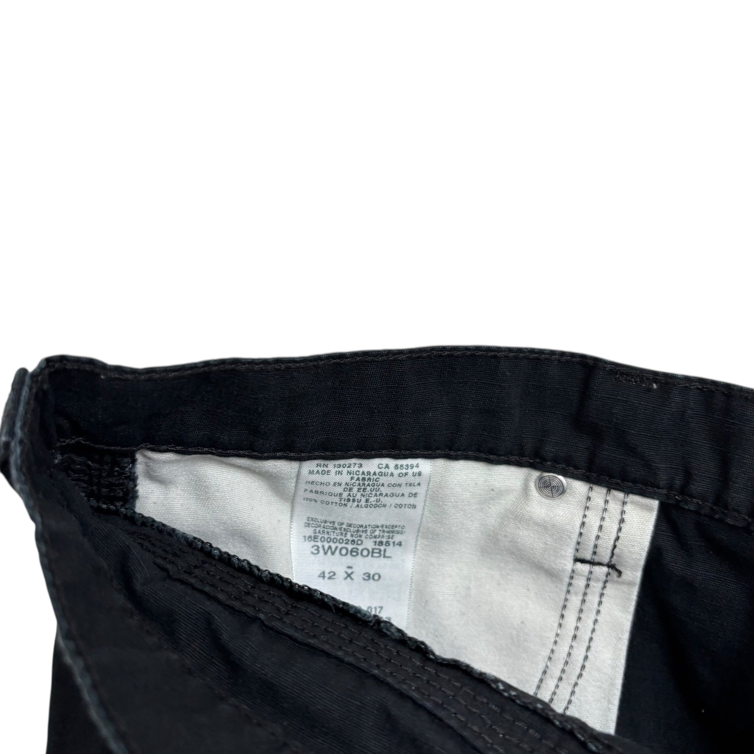 Wrangler Carpenter Pants W42 L30 Mens Black Relaxed Straight Cargo Trousers (E)