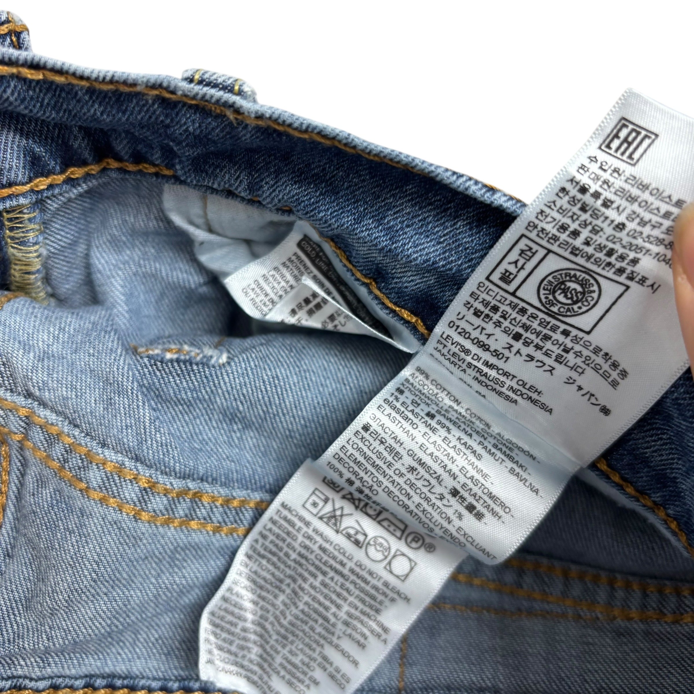 Levis 505 Jeans W32 L32 Mens Light Blue Regular Straight Fit Stretch Denim (E)