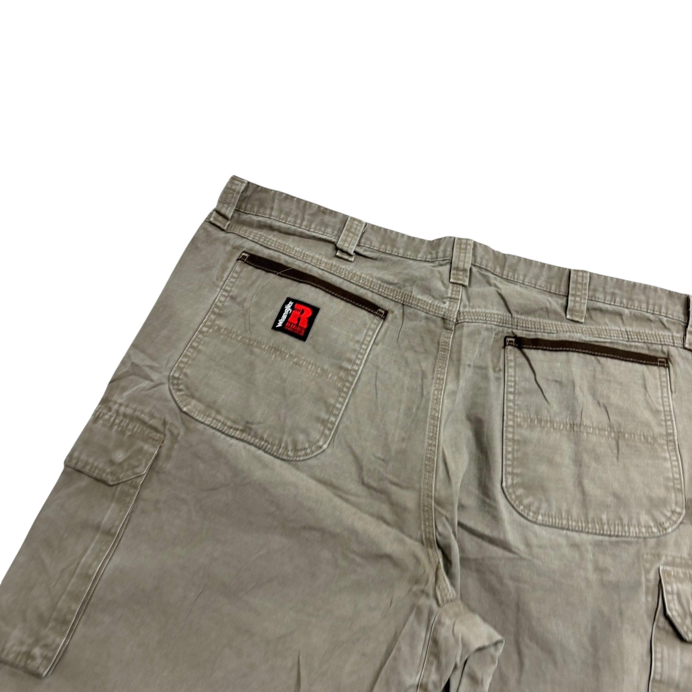 Wrangler Carpenter Pants W42 L33 Mens Green Relaxed Straight Fit Trousers (E)