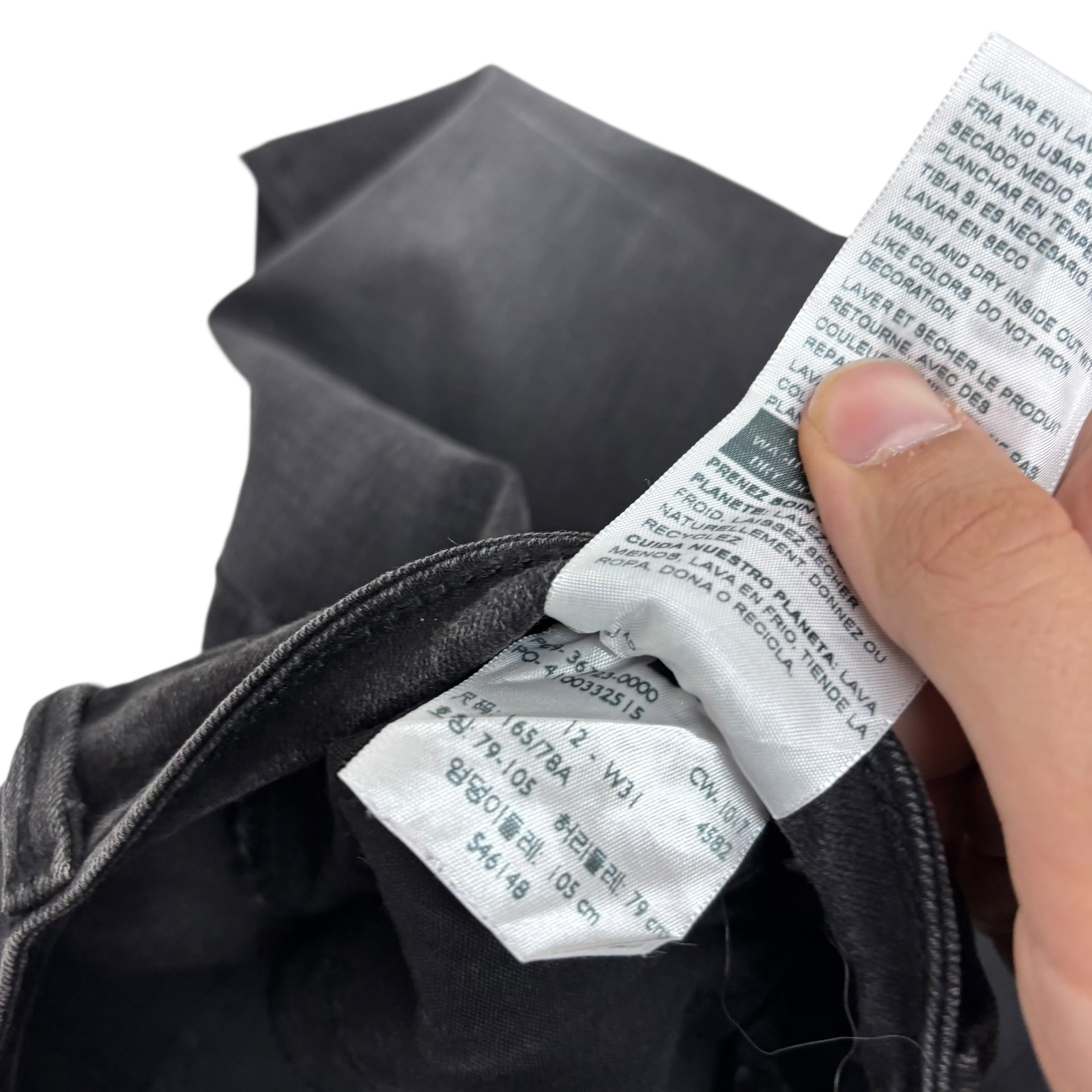 Levis Denizen Jeans W31 L29 Womens Slim Fit Black Stretch Denim (E)