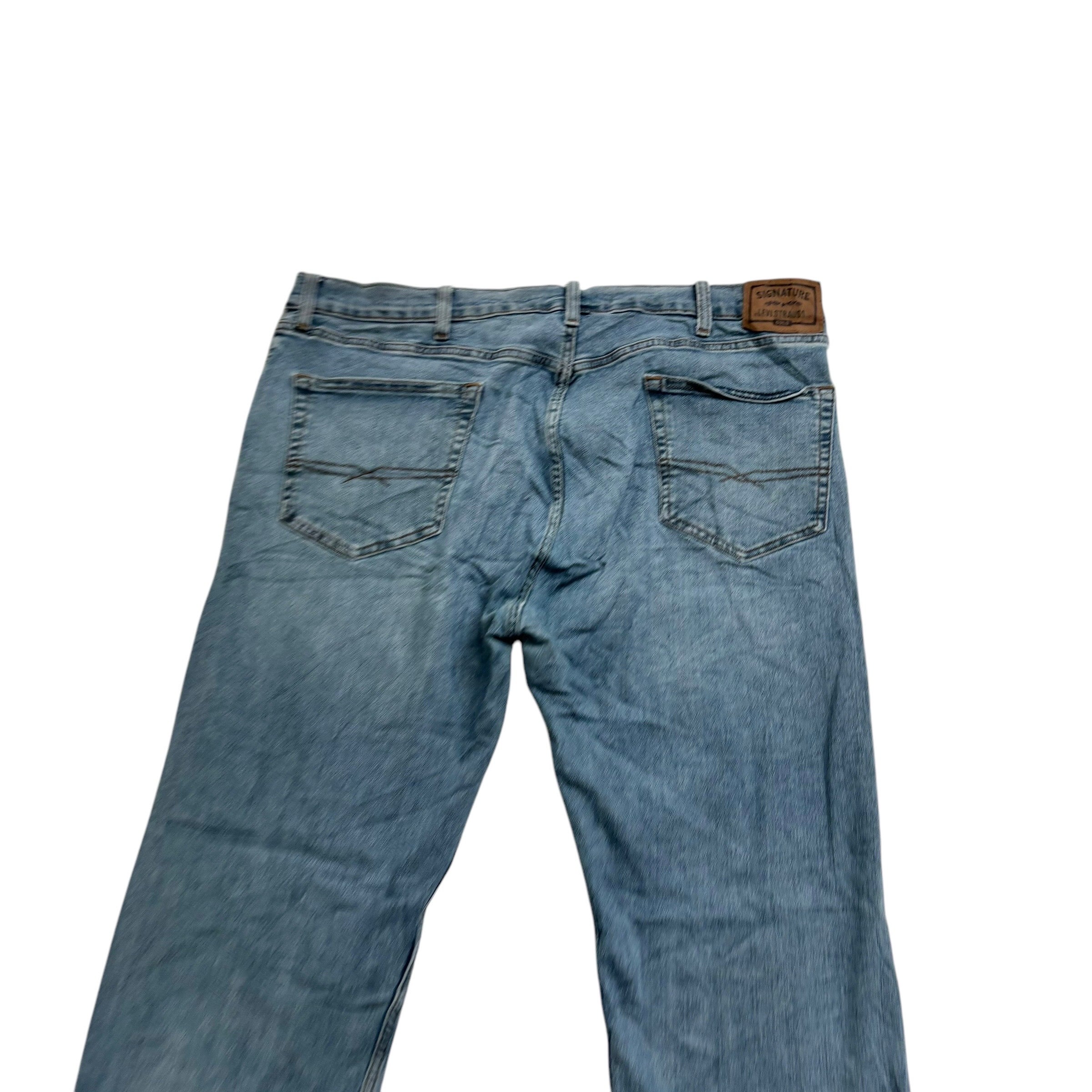 Levis Signature Jeans W40 L30 Mens Mid Blue Regular Straight Fit Stretch Denim