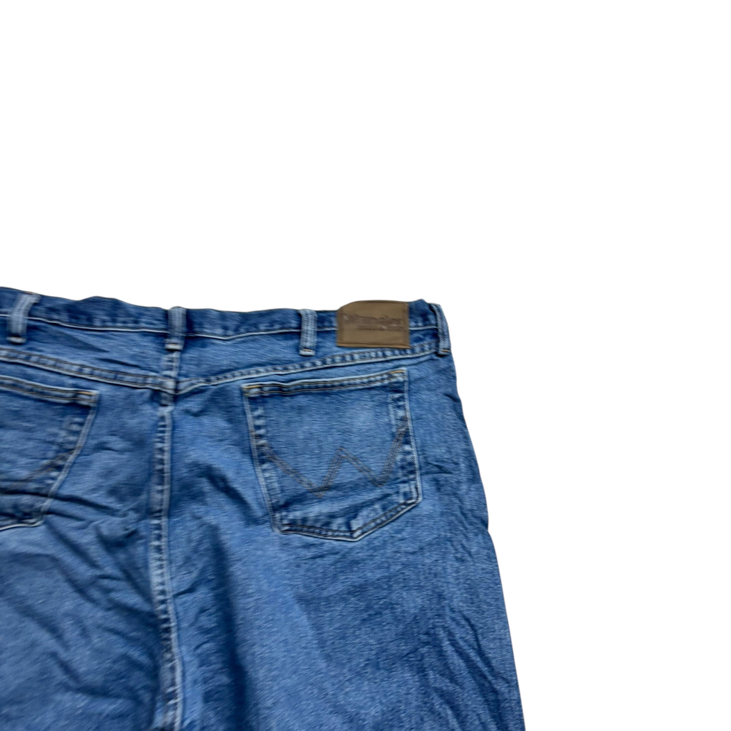 Wrangler Jeans W42 L30 Mens Mid Blue Relaxed Straight Fit Vintage Denim (E)