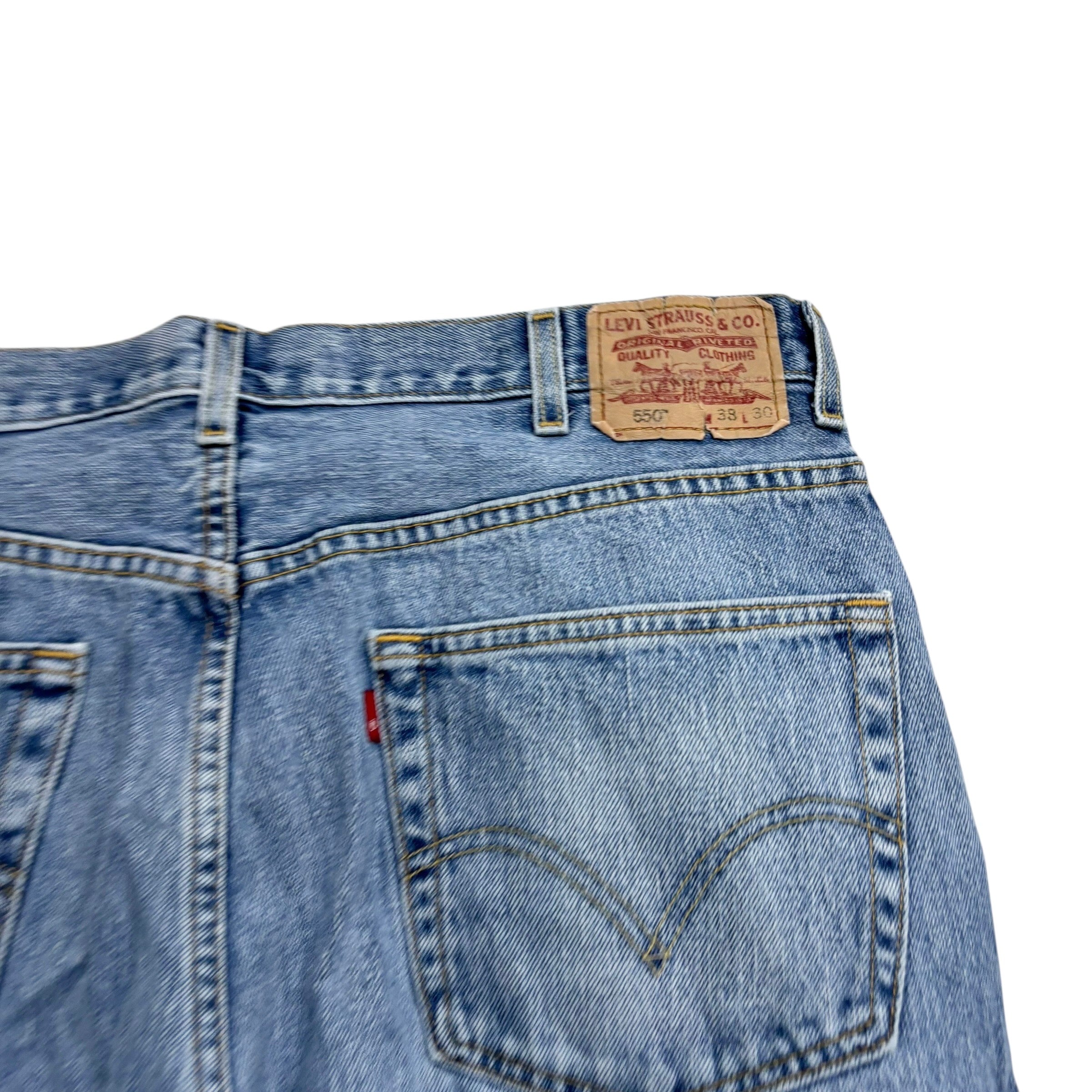 Levis 550 Jeans W38 L30 Mens Light Blue Baggy Relaxed Straight Vintage Denim (E)