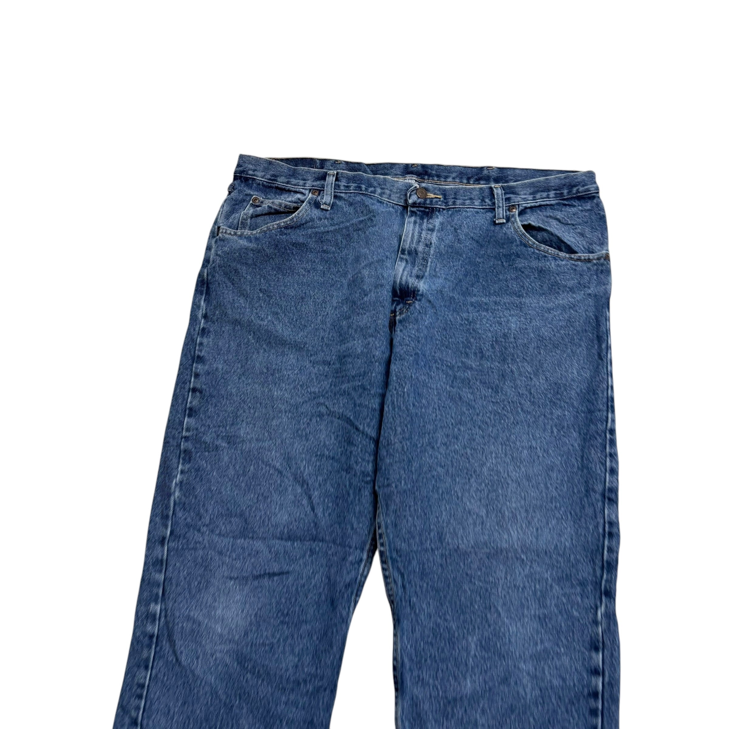 Wrangler Jeans W40 L30 Mens Mid Blue Baggy Relaxed Straight Fit Denim (E)
