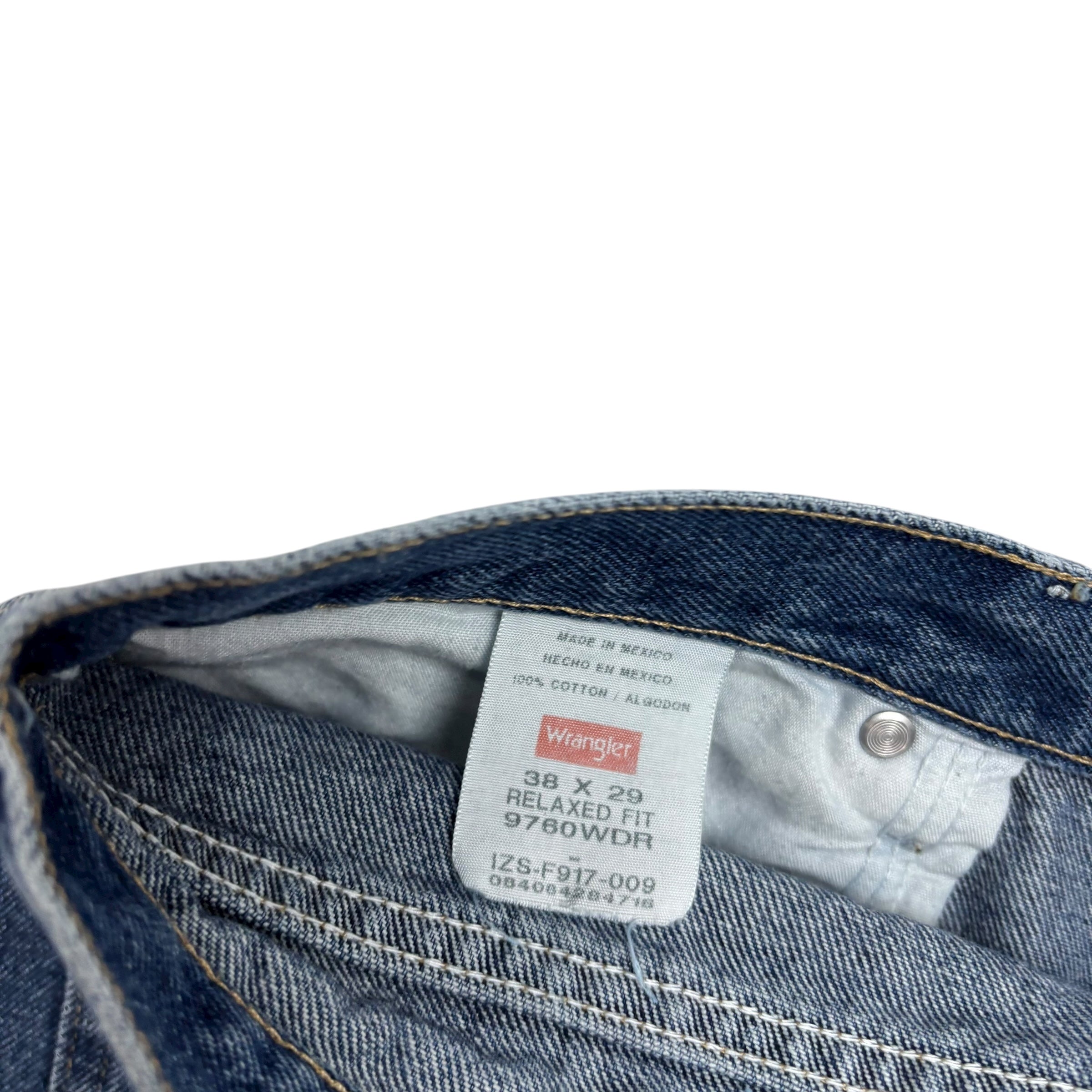 Wrangler Jeans W38 L29 Mens Mid Blue Relaxed Straight Fit Denim