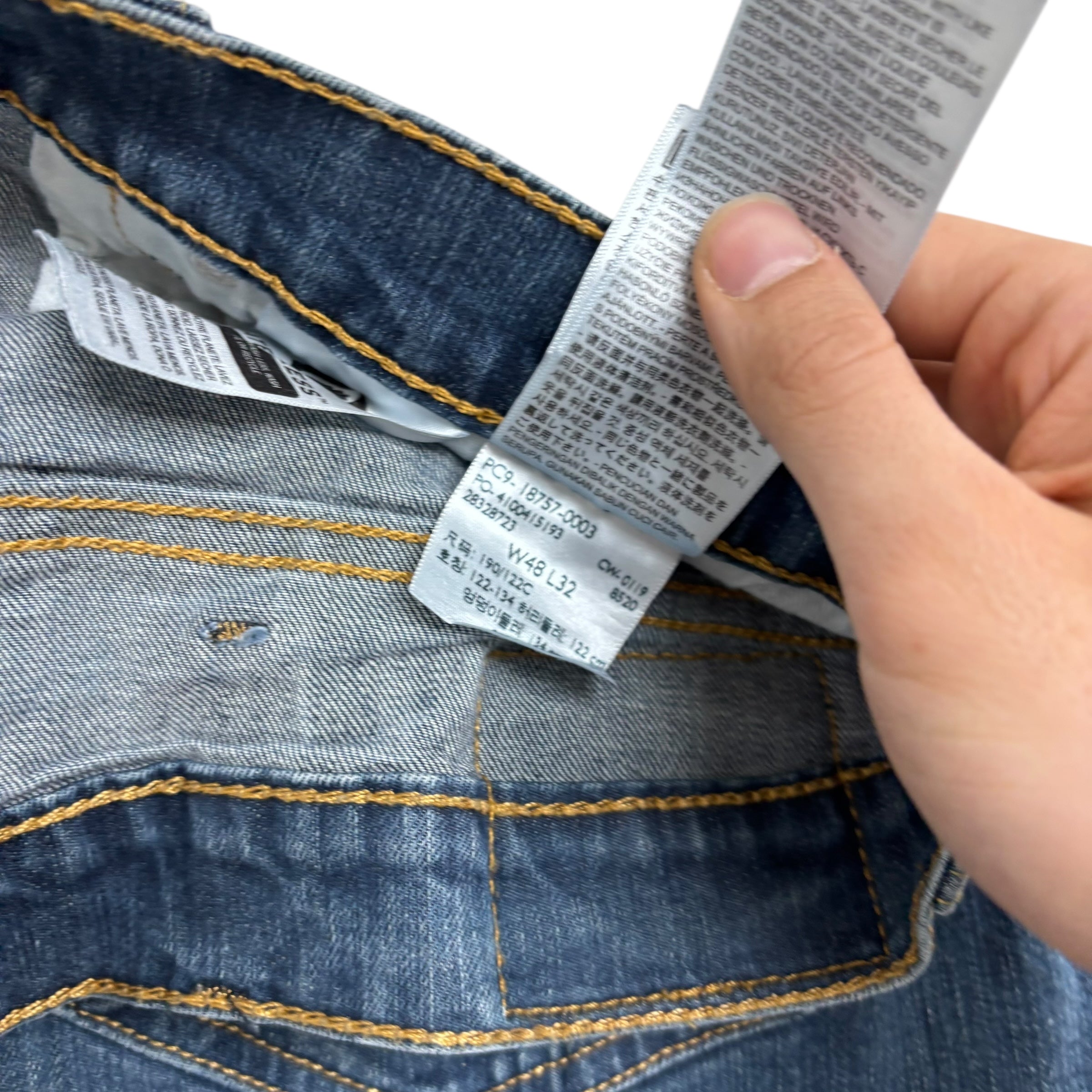 Levis 541 Jeans W48 L31 Mens Dark Blue Athletic Tapered Fit Stretch Denim