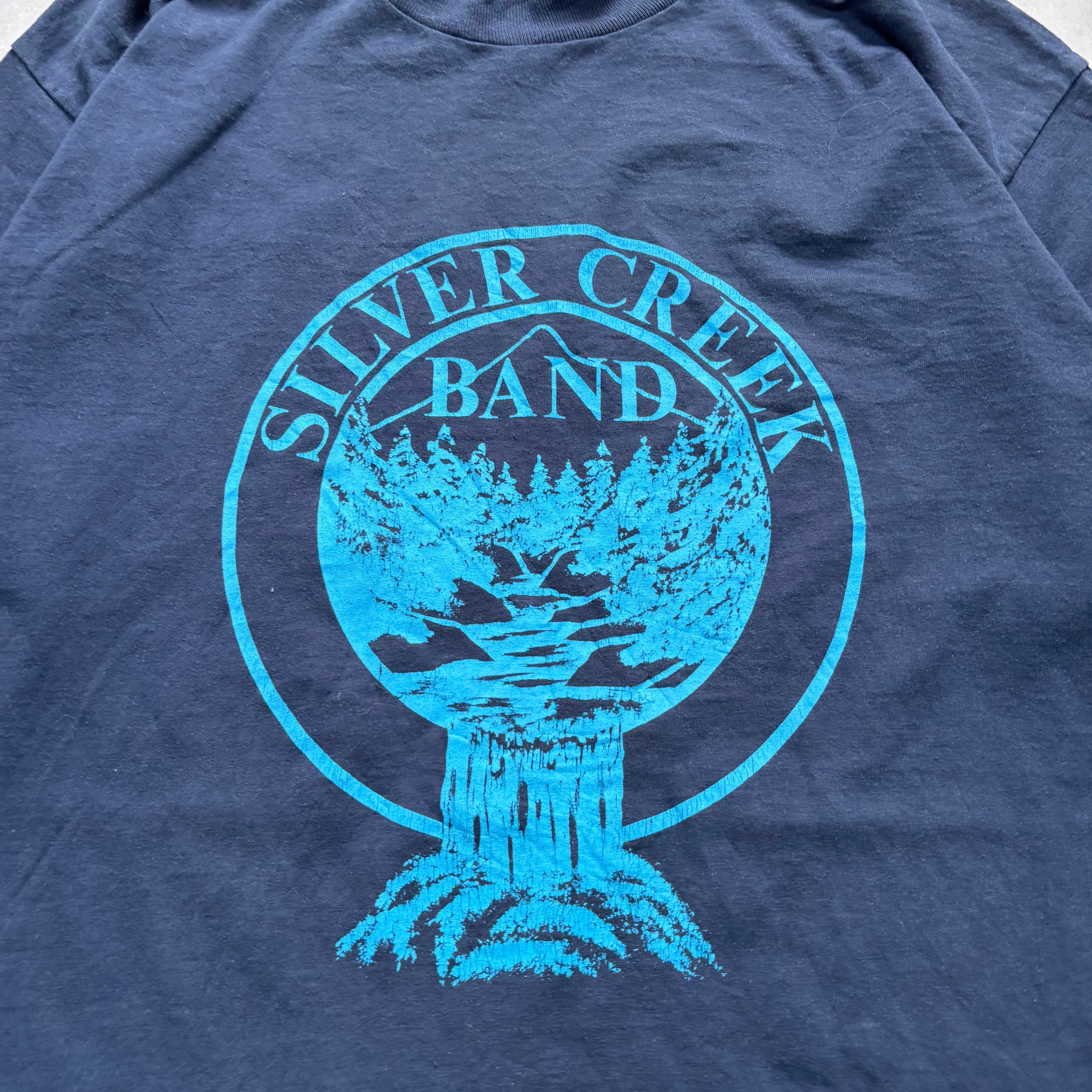 Vintage T Shirt Mens XL Navy Blue Single Stitch Graphic Print 90s USA Band (F)