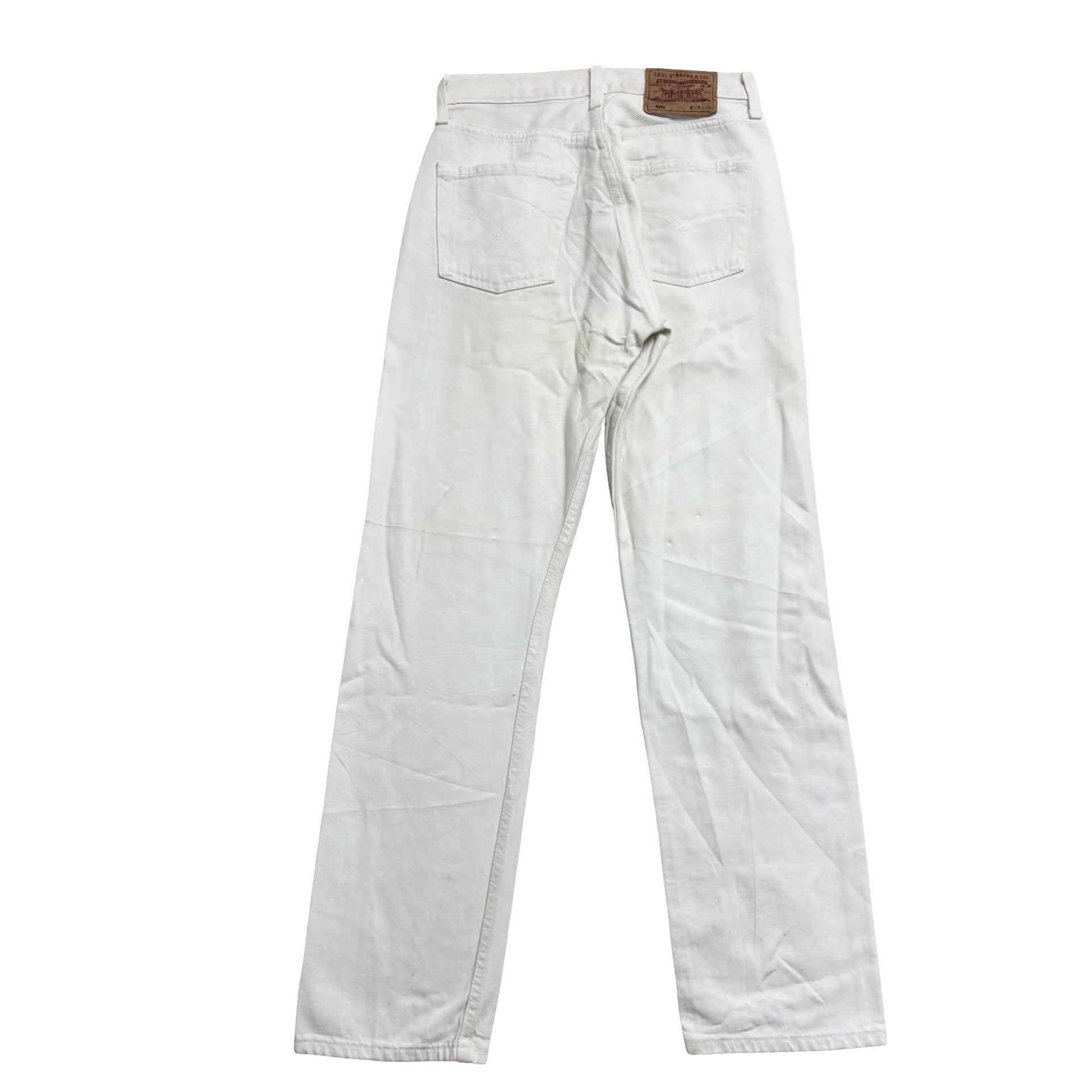 Levis 501 Jeans W27 L30 Mens White Regular Straight Fit Vintage Denim