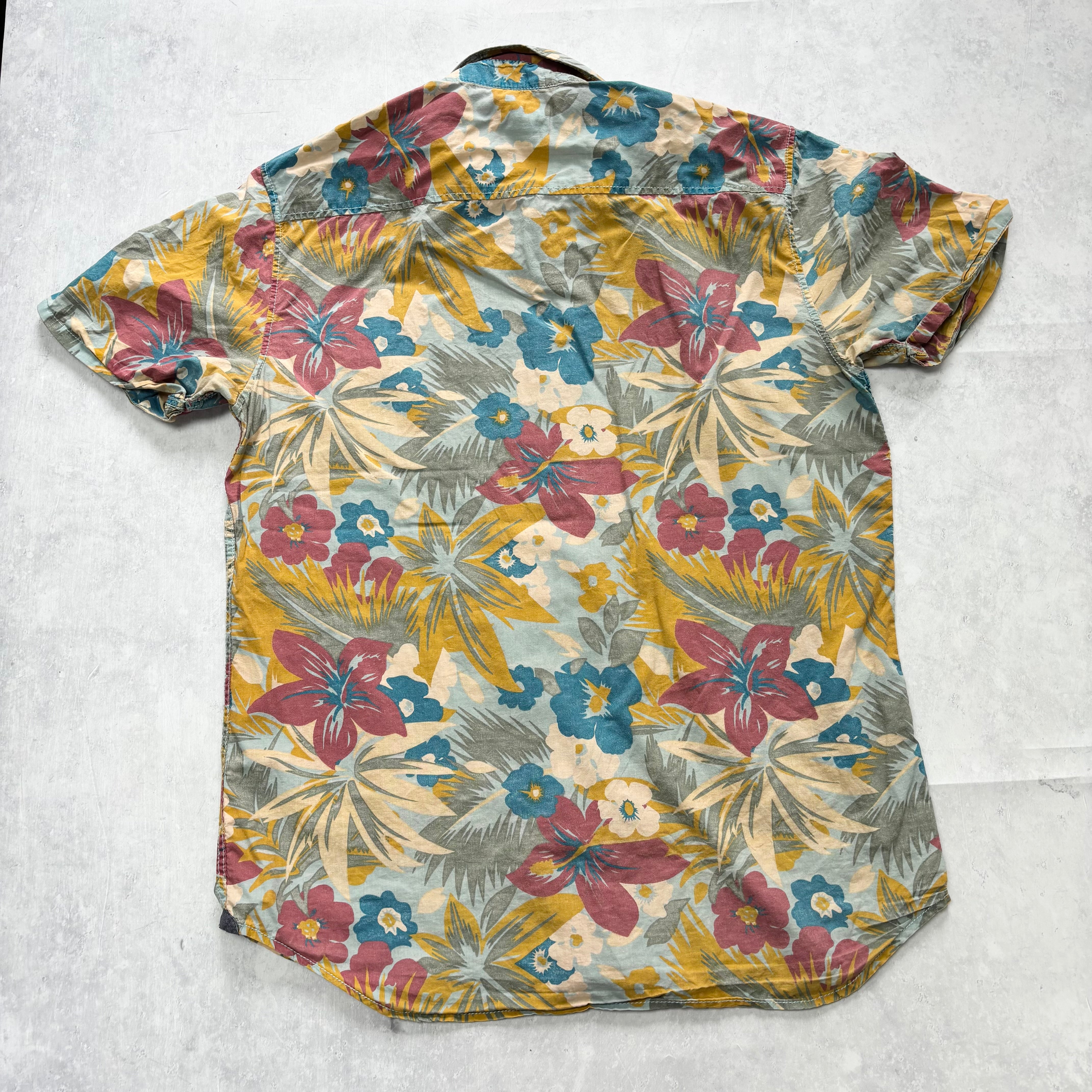 Vans Hawaiian Shirt Mens Medium Multi Floral Aloha Short Sleeve Cotton (E)