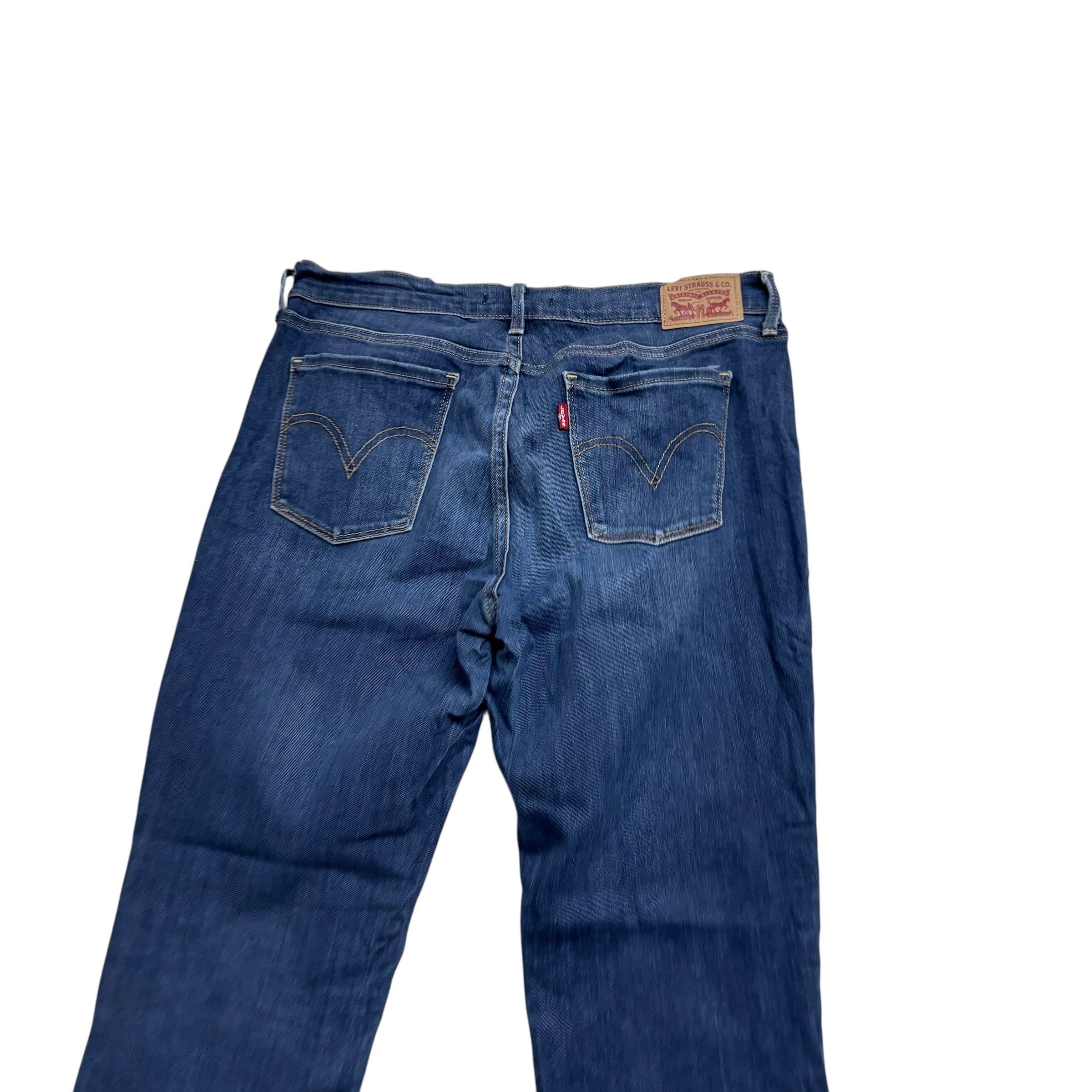 Levis 505 Jeans W29 L30 Womens Regular Straight Dark Blue Stretch Denim (E)