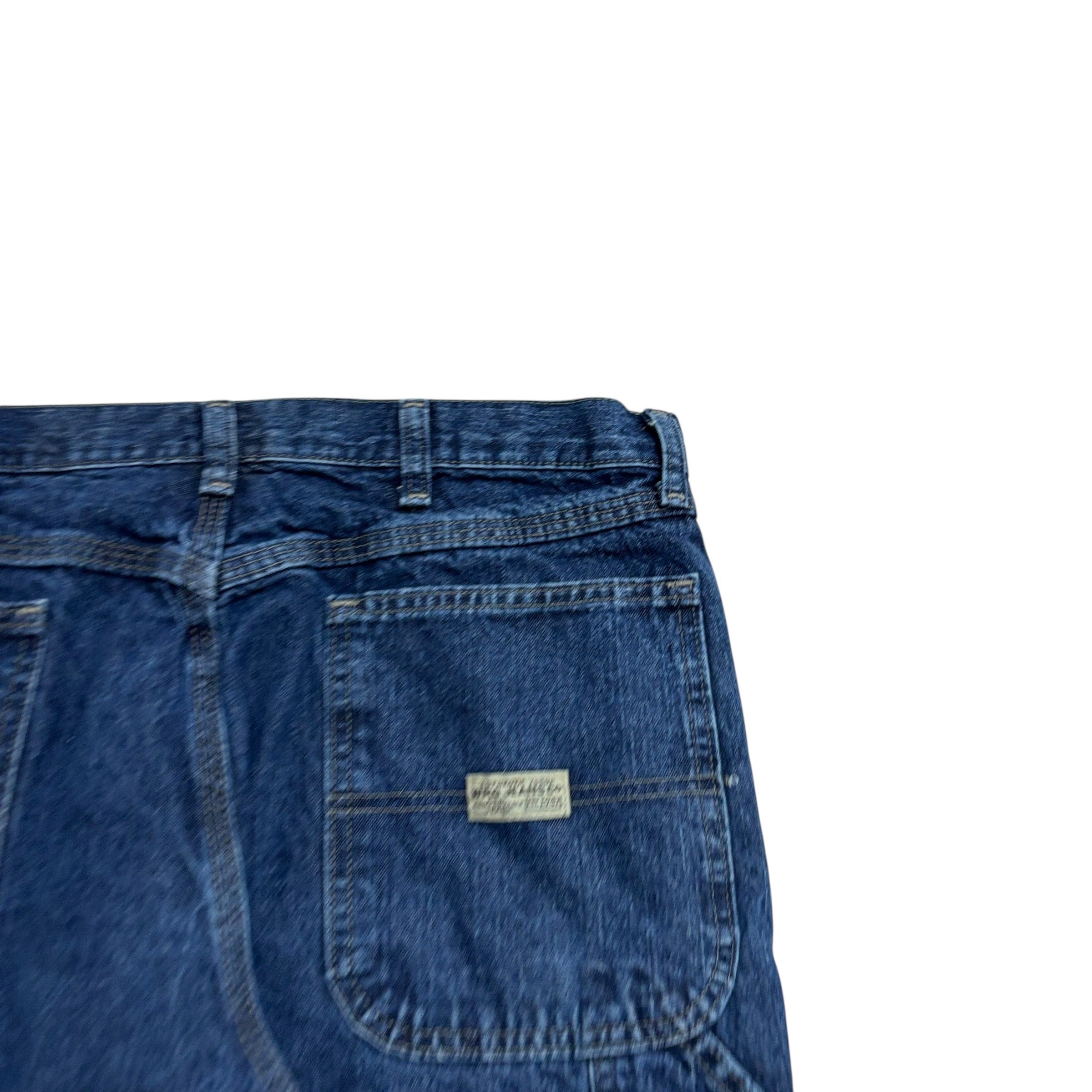 Wrangler Carpenter Jeans W34 L34 Mens Mid Blue Relaxed Fit Vintage Denim (E)