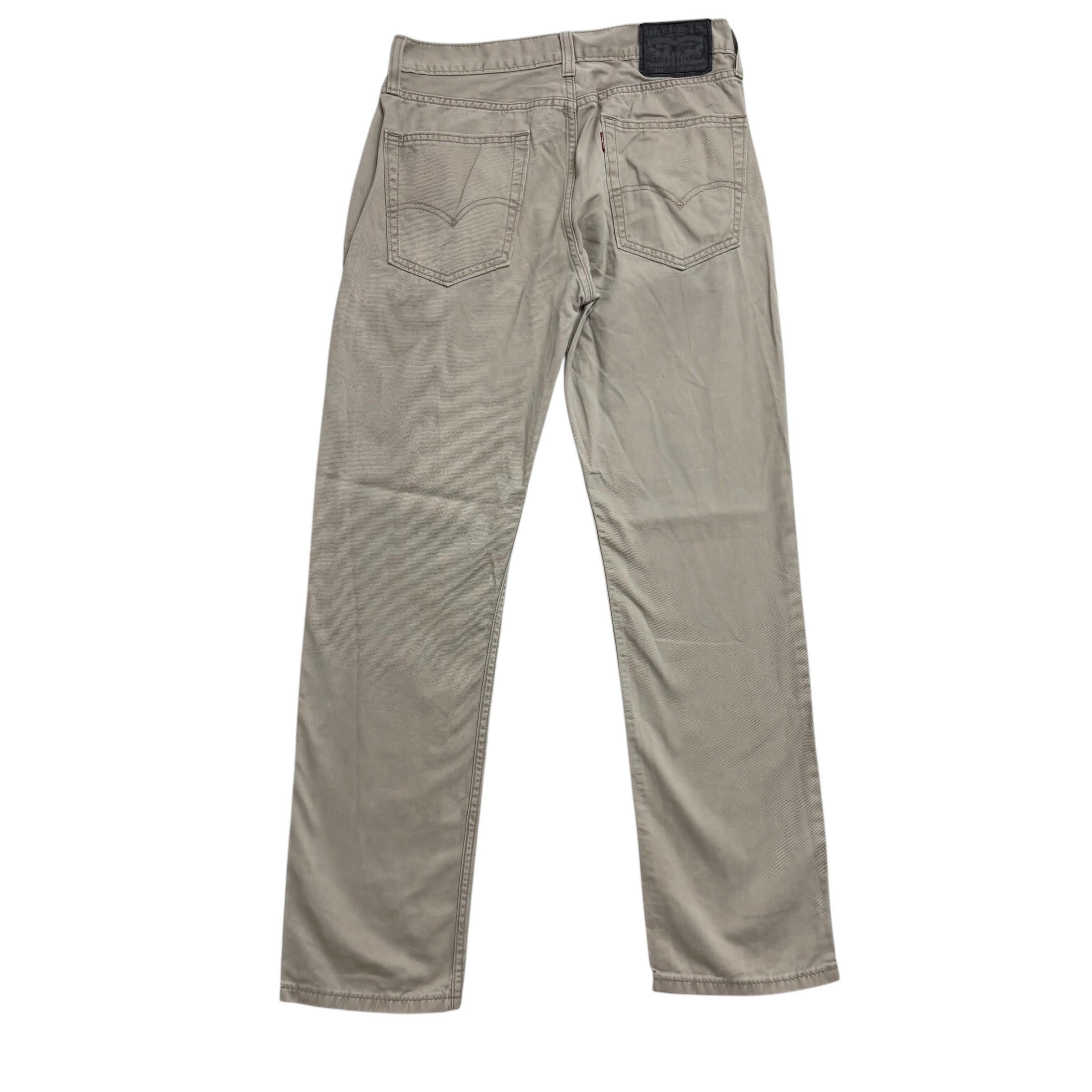 Levis 514 Trousers W30 L31 Mens Beige Cream Regular Straight Fit Pants (E)