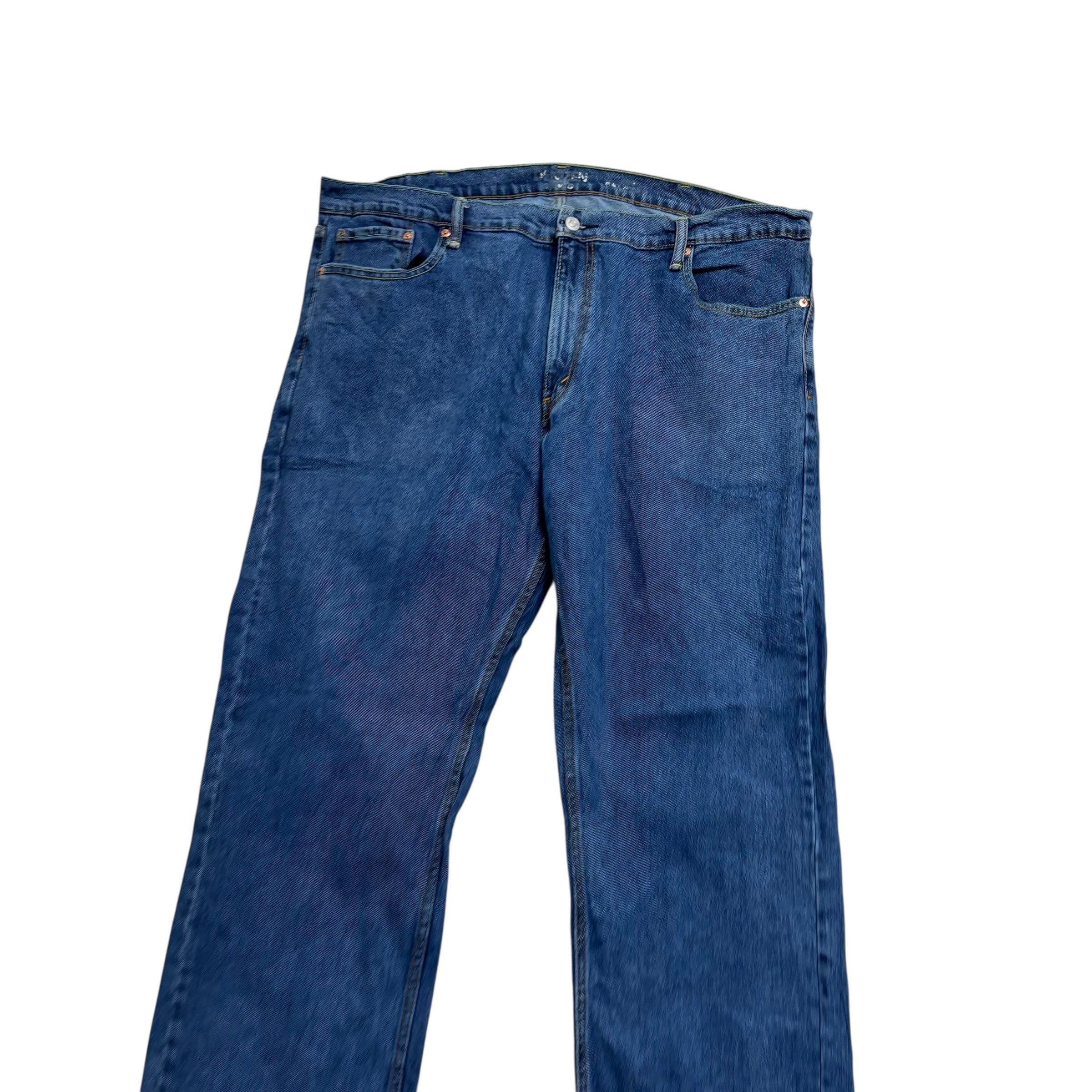 Levis Denizen Jeans W42 L32 Mens Mid Blue Relaxed Straight Stretch Denim (E)