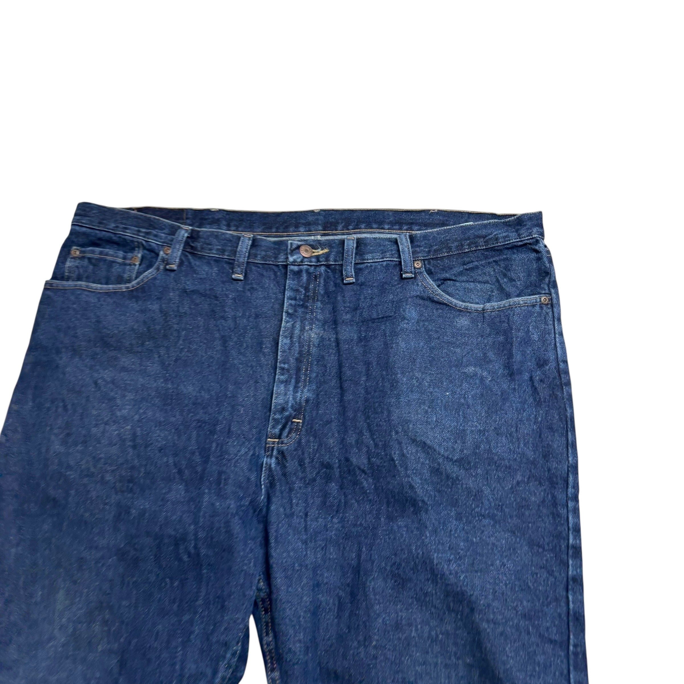 Wrangler Jeans W46 L30 Mens Dark Blue Regular Straight Fit Denim (E)