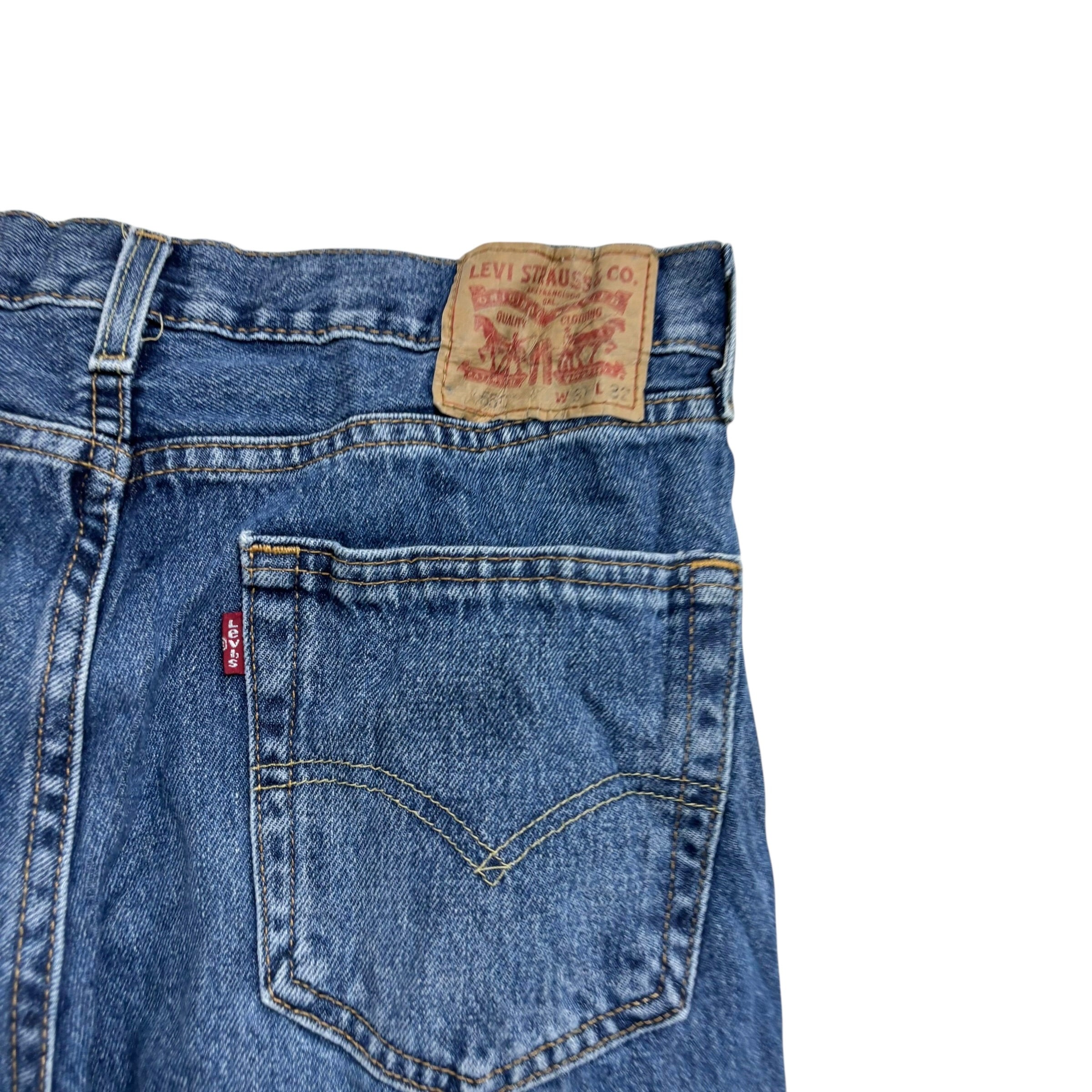 Levis 550 Jeans W31 L32 Mens Mid Blue Baggy Relaxed Straight Fit Denim (E)