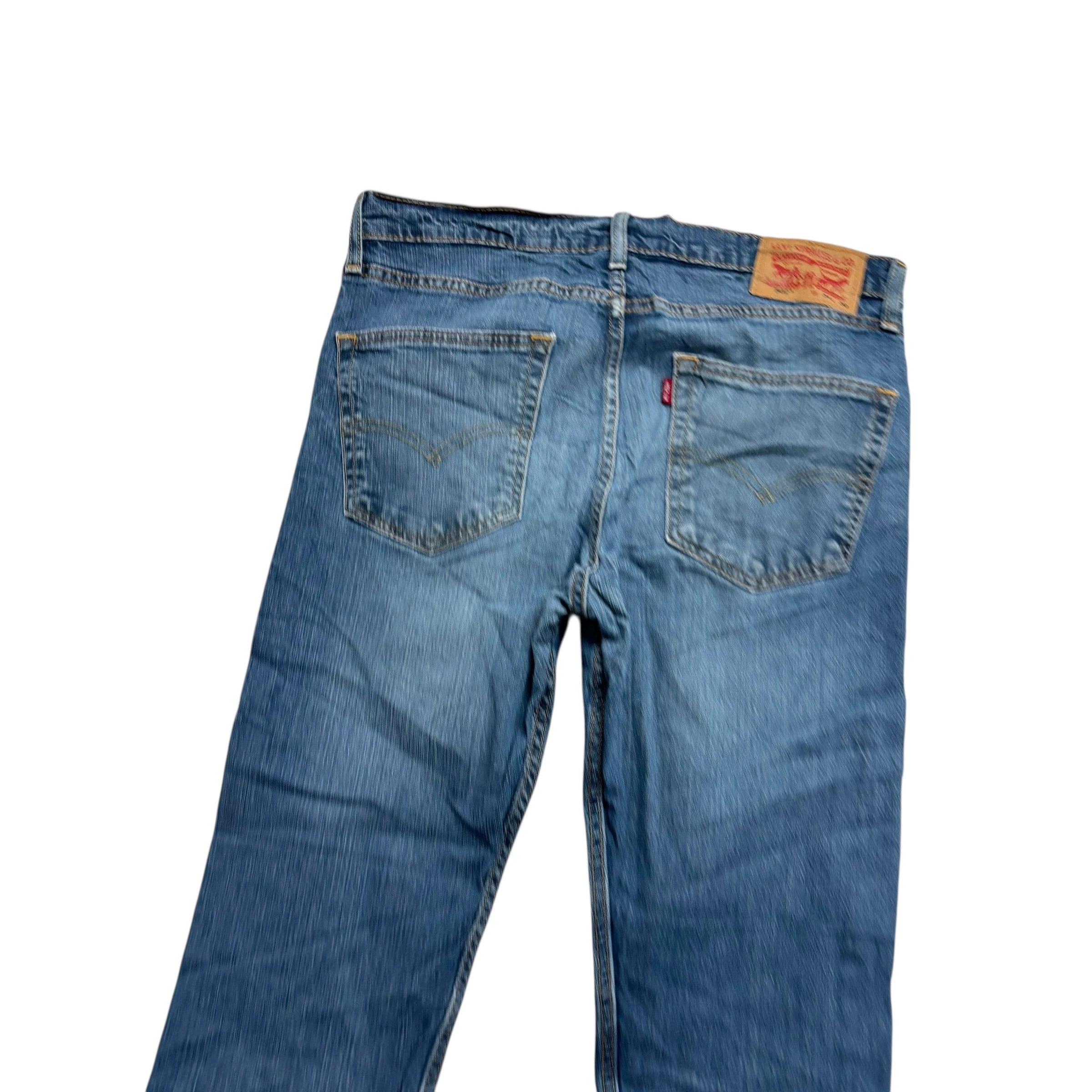 Levis 502 Jeans W34 L29 Mens Mid Blue Regular Tapered Fit Stretch Denim (E)