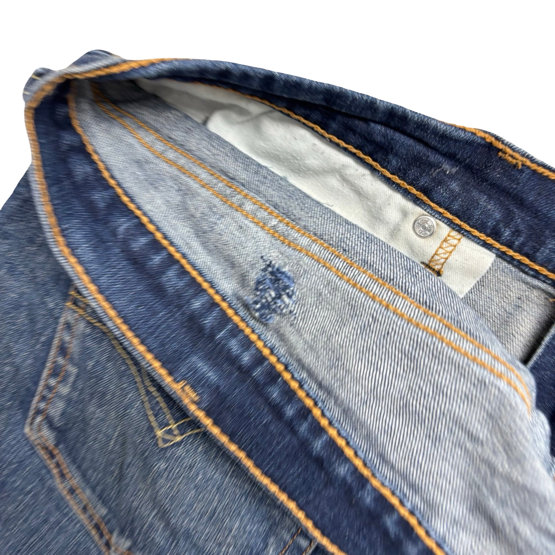 Levis 505 Jeans W40 L30 Mens Dark Blue Regular Straight Fit Stretch Denim (F)