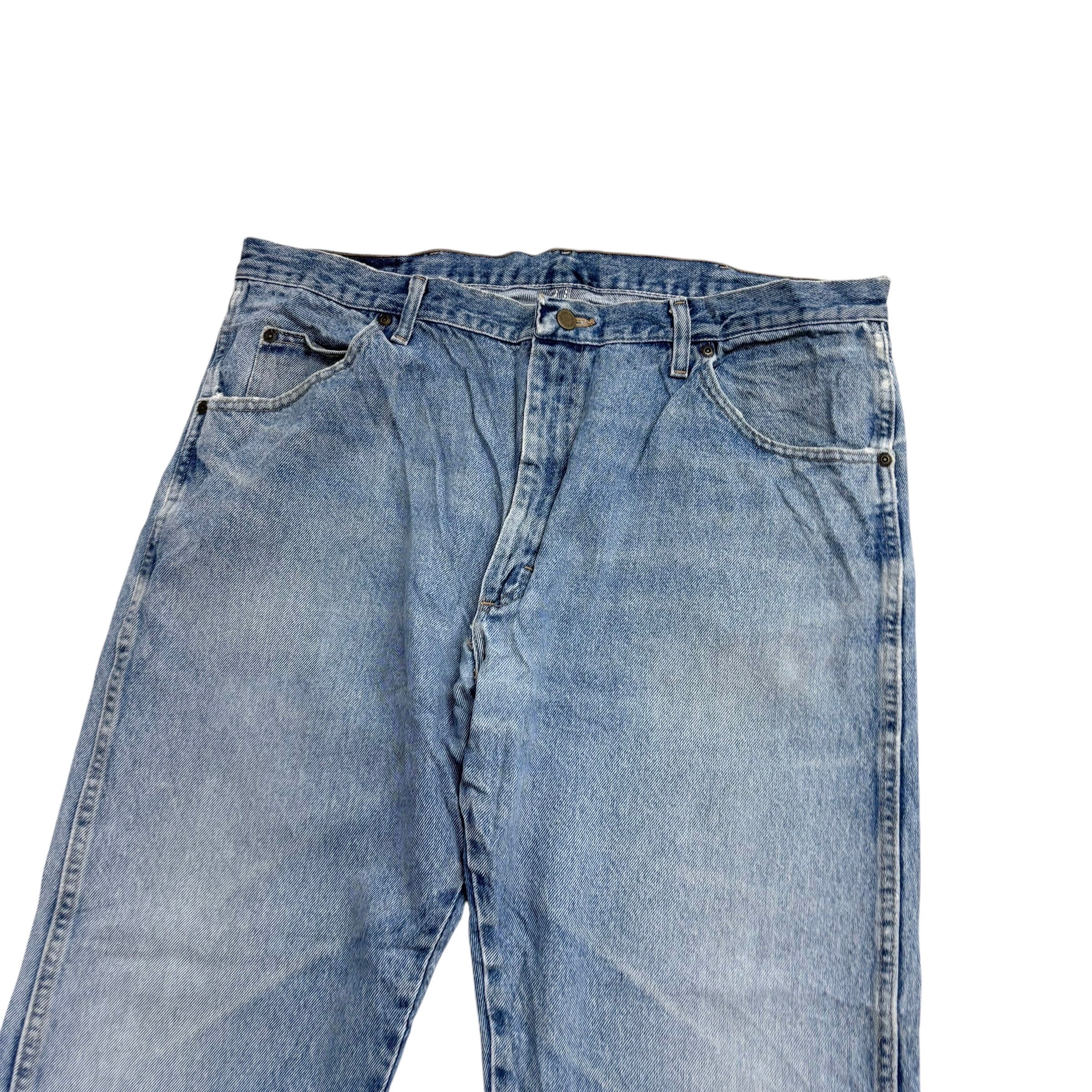 Wrangler Jeans W40 L30 Mens Regular Straight Fit Light Blue Vintage Denim