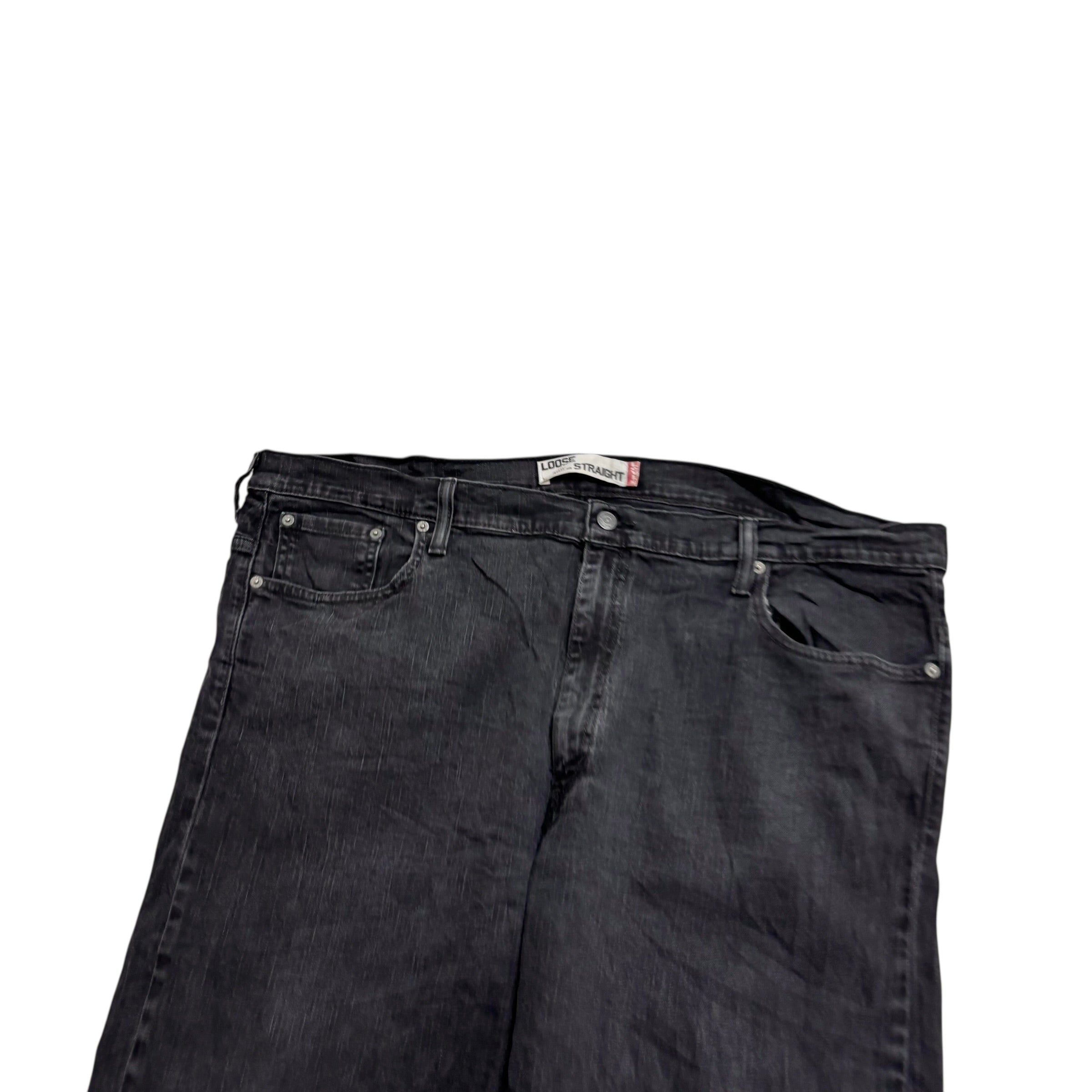 Levis 569 Jeans W44 L31 Mens Black Baggy Relaxed Straight Fit Stretch Vintage