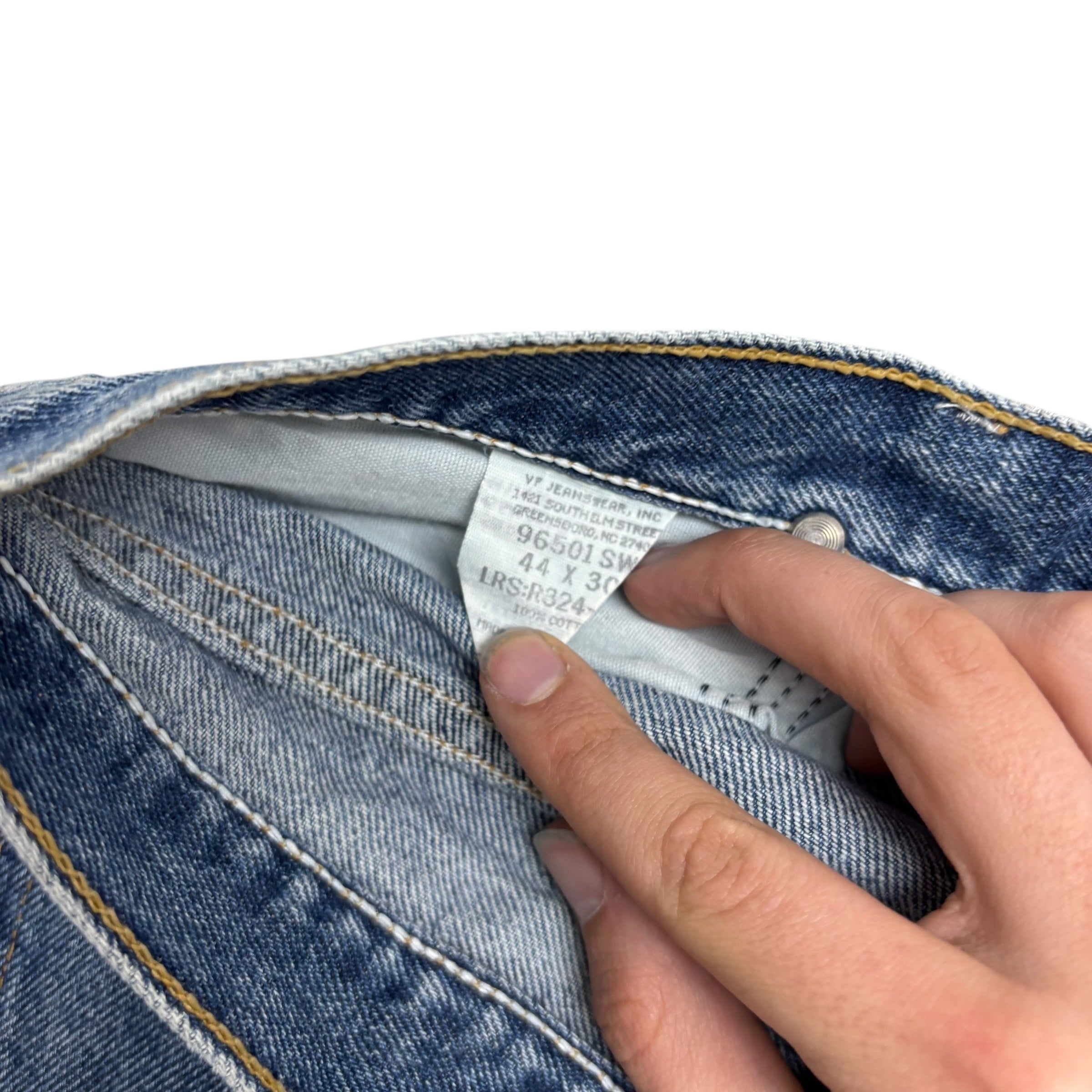 Wrangler Jeans W44 L30 Mens Mid Blue Regular Straight Fit Vintage Denim