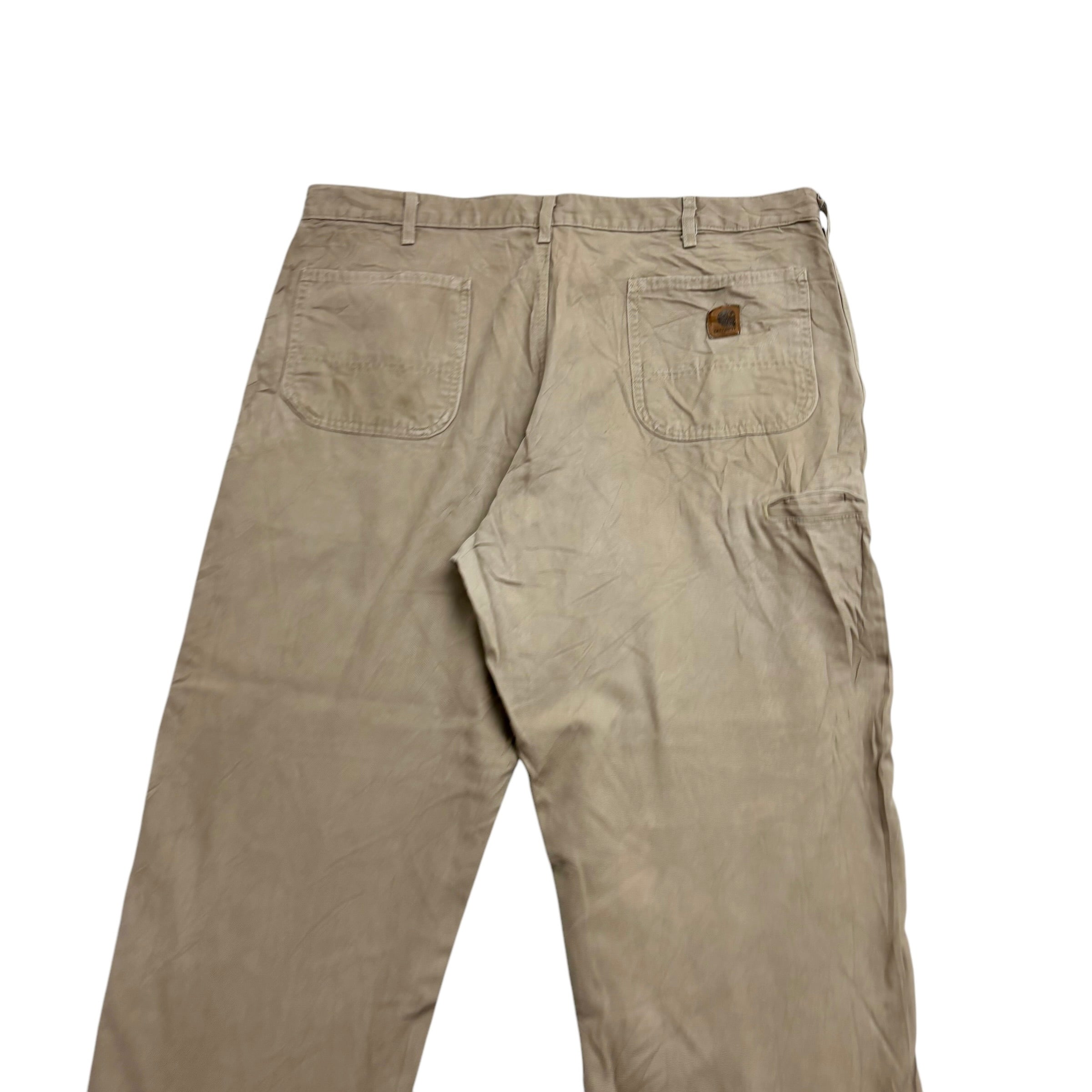 Carhartt Carpenter Pants W40 L30 Mens Beige Relaxed Baggy Straight Fit Trousers