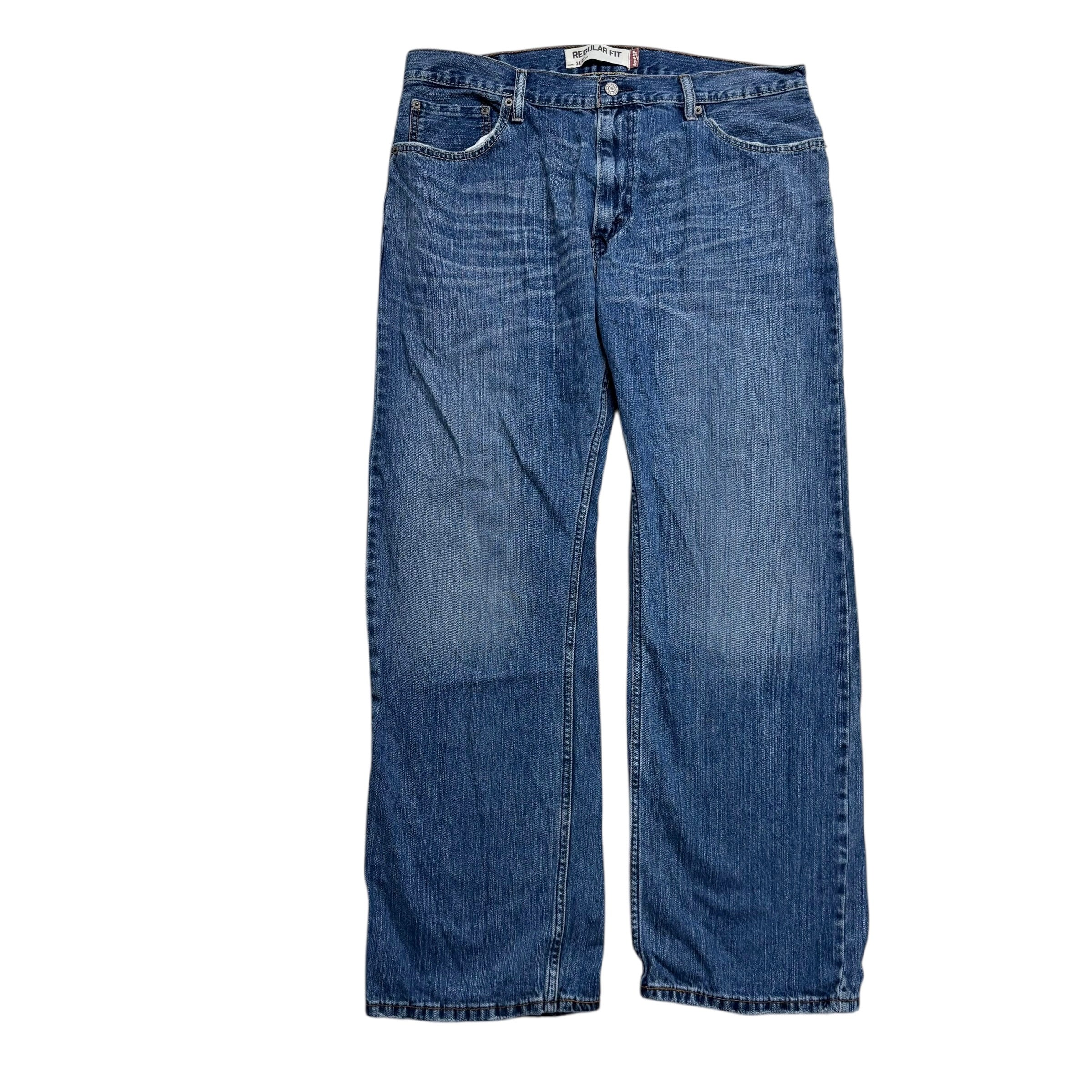 Levis 505 Jeans W36 L30 Mens Mid Blue Regular Straight Fit Vintage Denim (E)