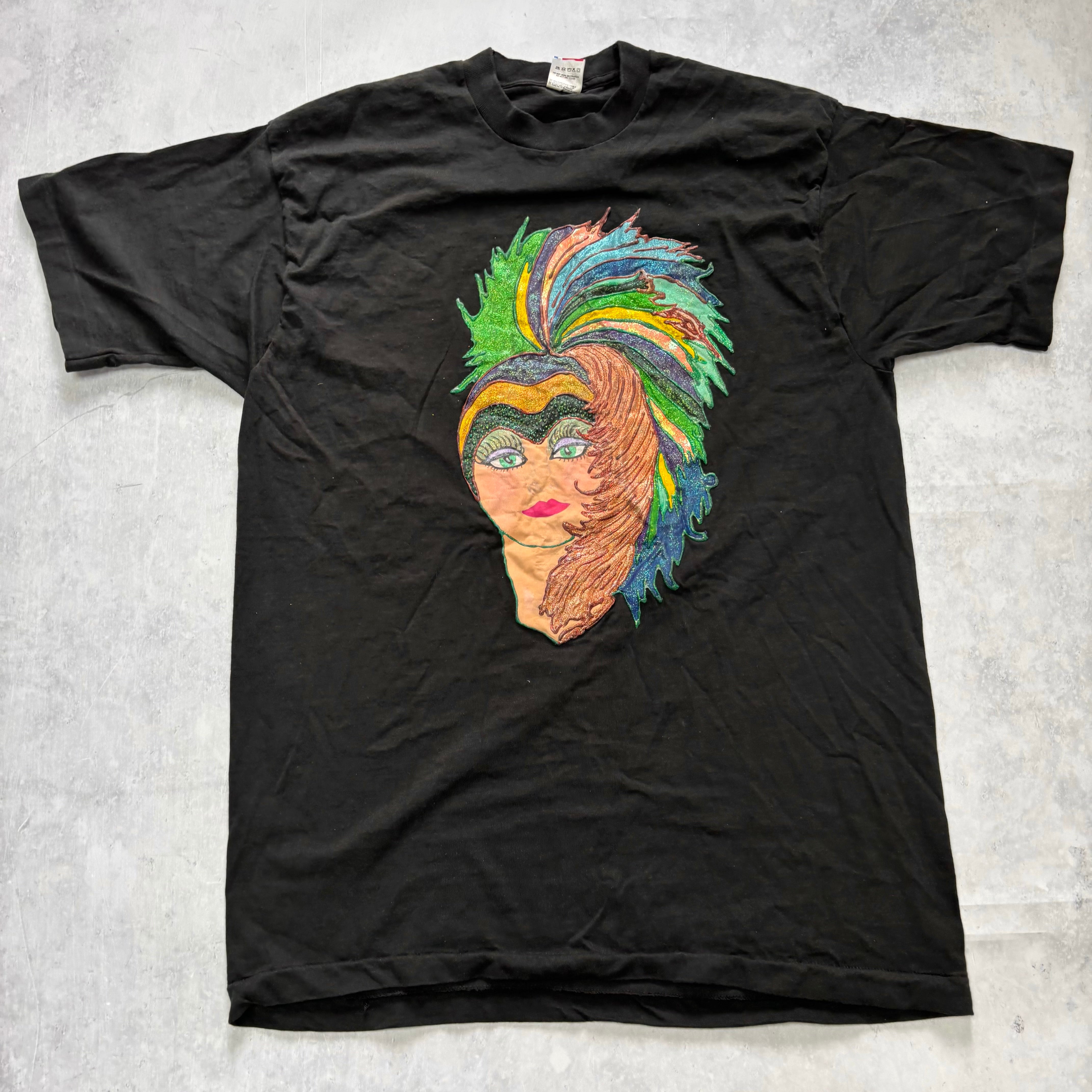 Vintage T Shirt Mens XL Black Single Stitch Graphic Print 90s USA (E)