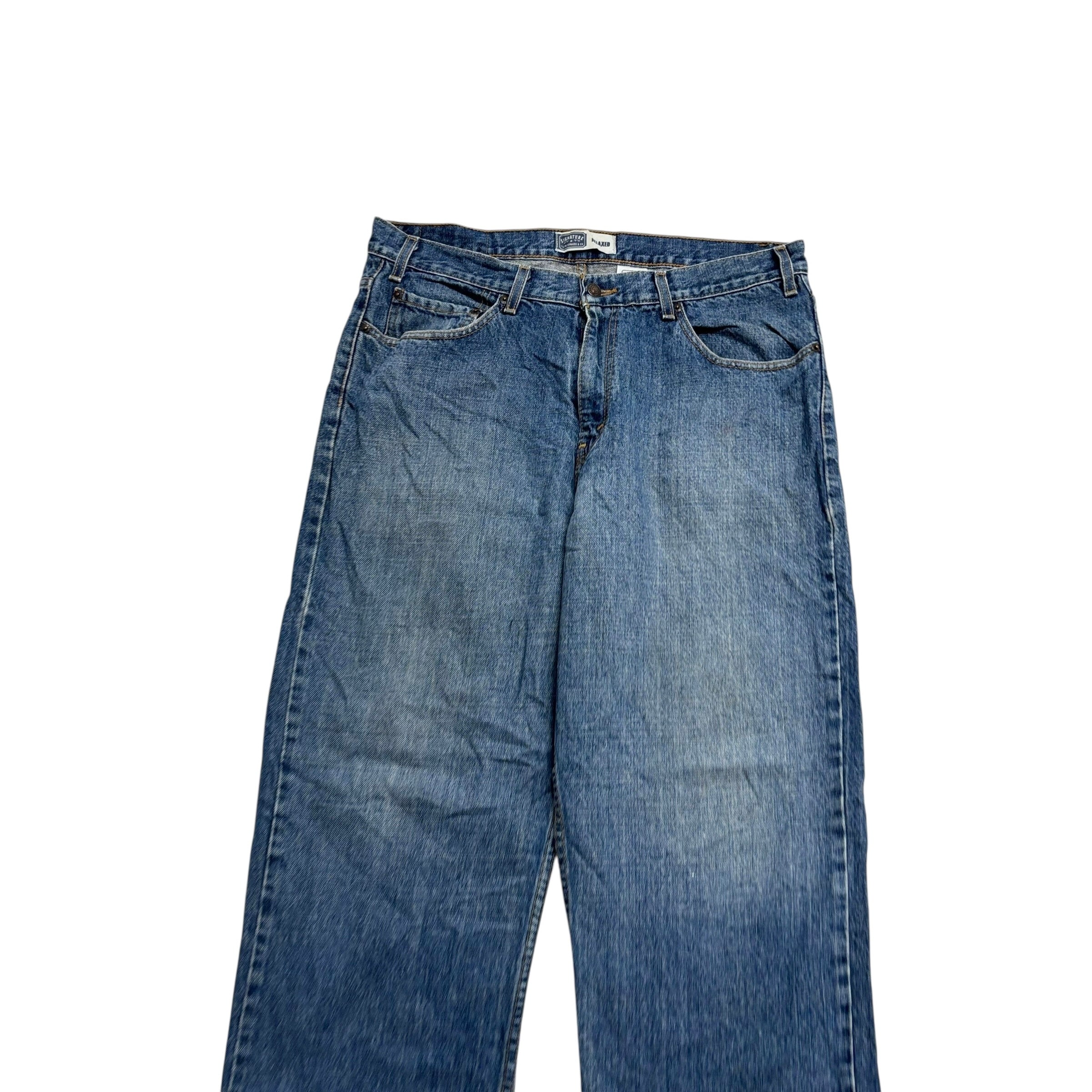 Levis Signature Jeans W36 L30 Mens Mid Blue Relaxed Baggy Fit Vintage