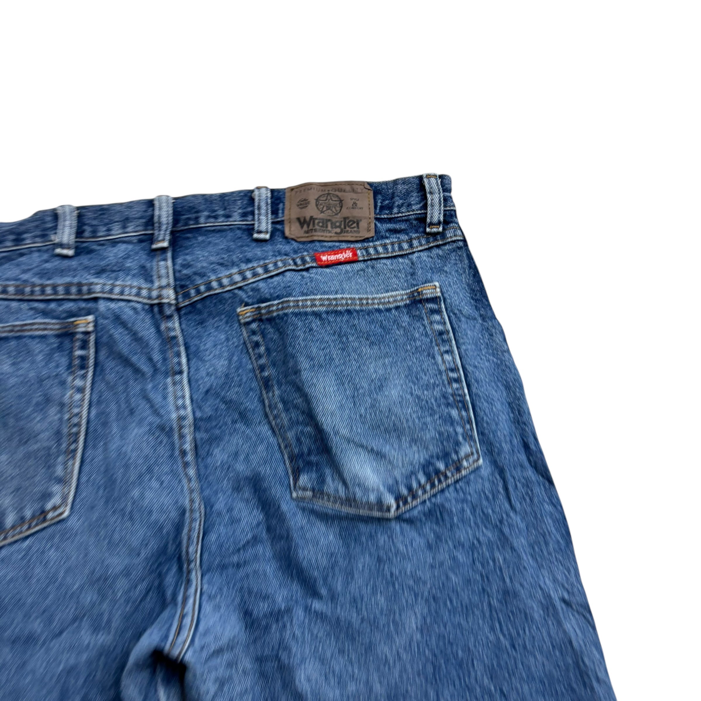 Wrangler Jeans W36 L29 Mens Mid Blue Regular Straight Fit Vintage Denim (E)