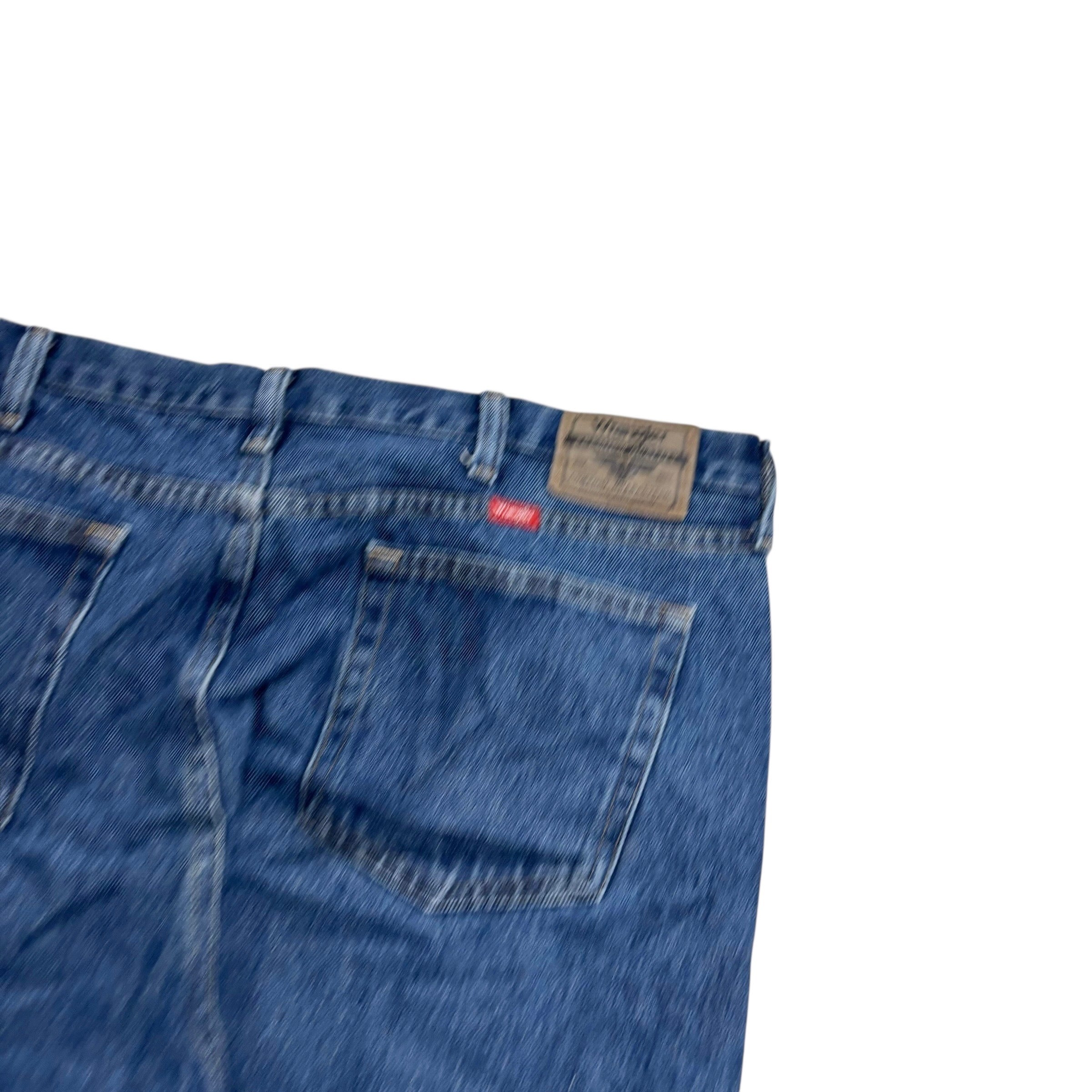 Wrangler Jeans W40 L30 Mens Mid Blue Relaxed Straight Fit Denim