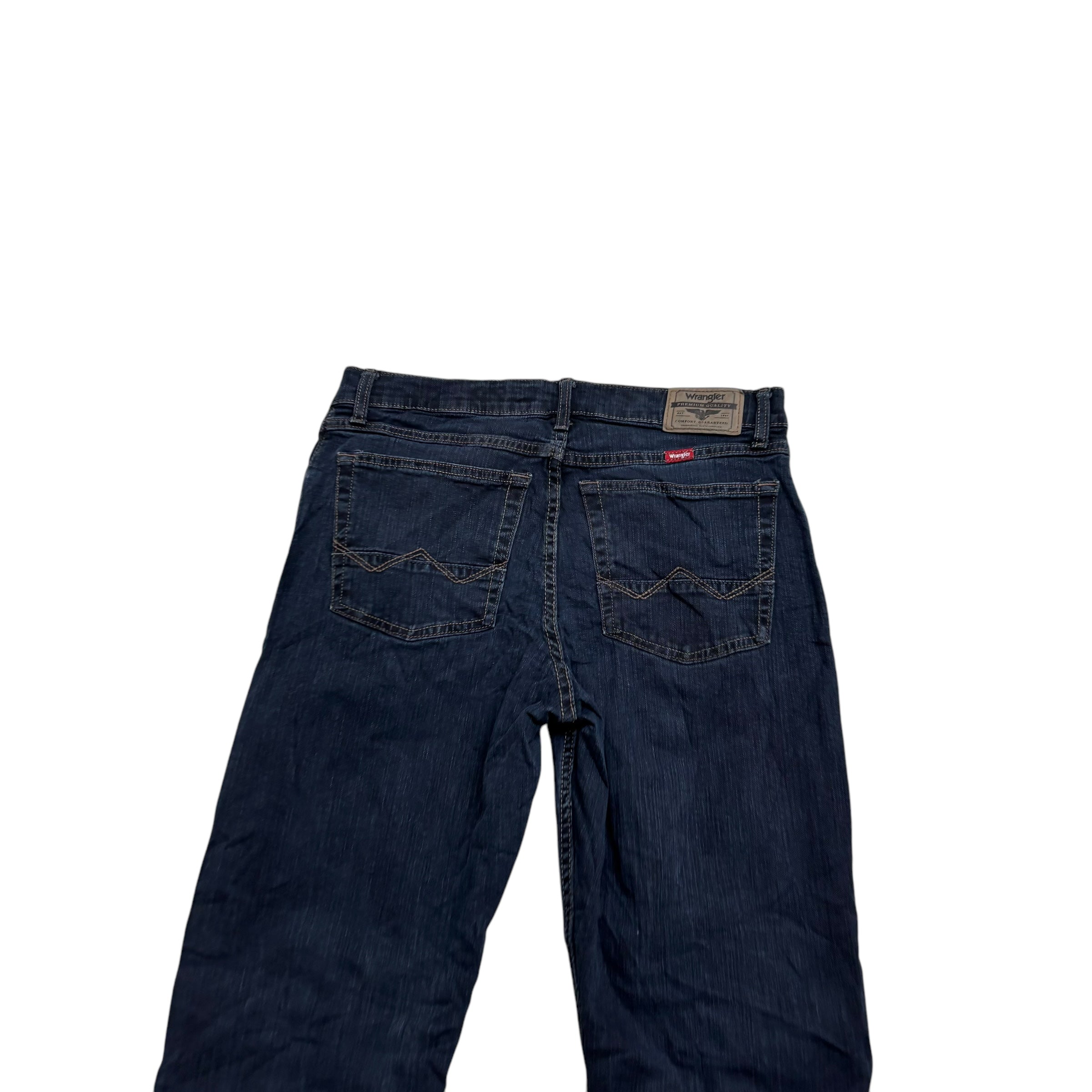 Wrangler Jeans W31 L30 Mens Dark Blue Regular Straight Fit Stretch Denim (E)