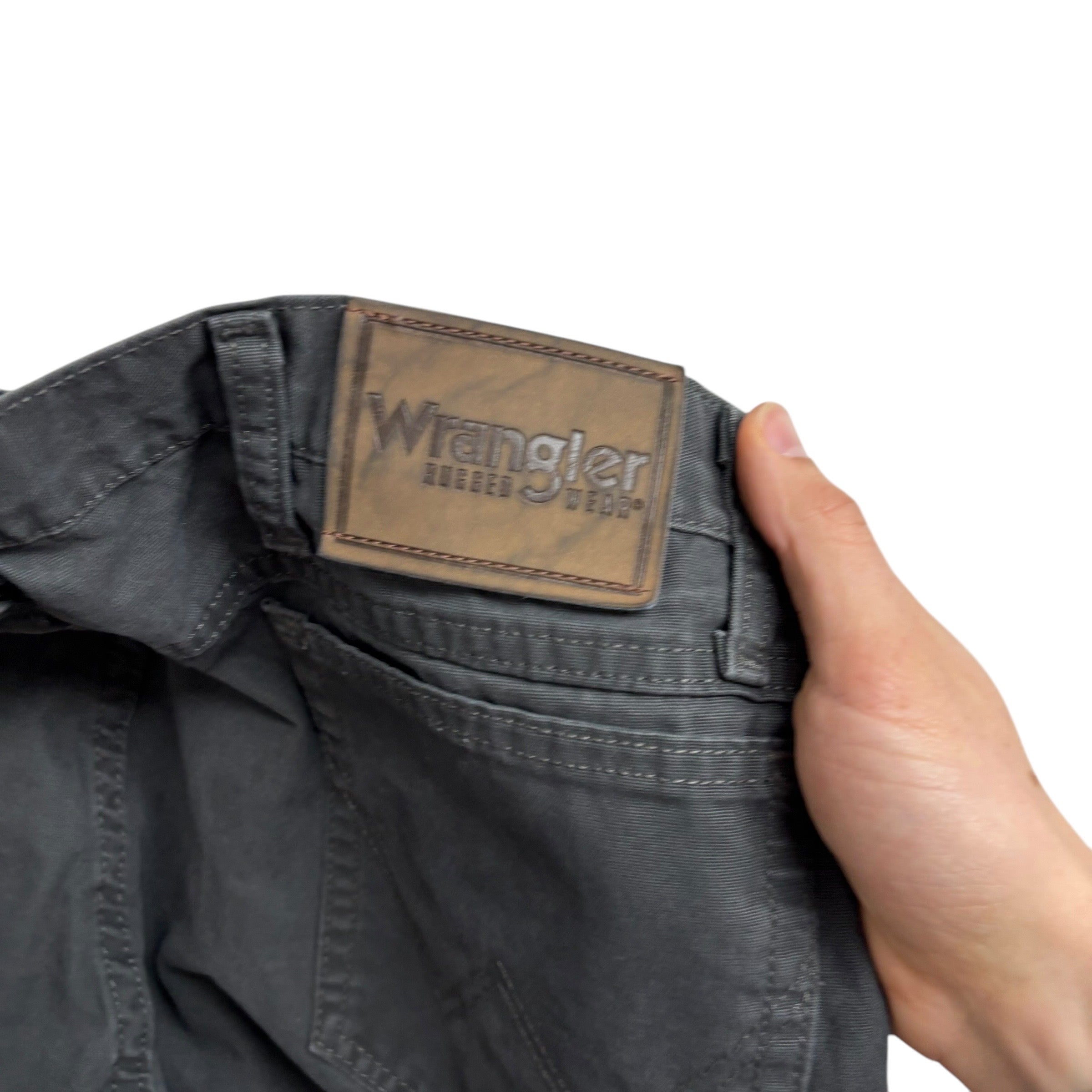 Wrangler Trousers W36 L30 Mens Grey Regular Straight Fit Cotton Pants (E)