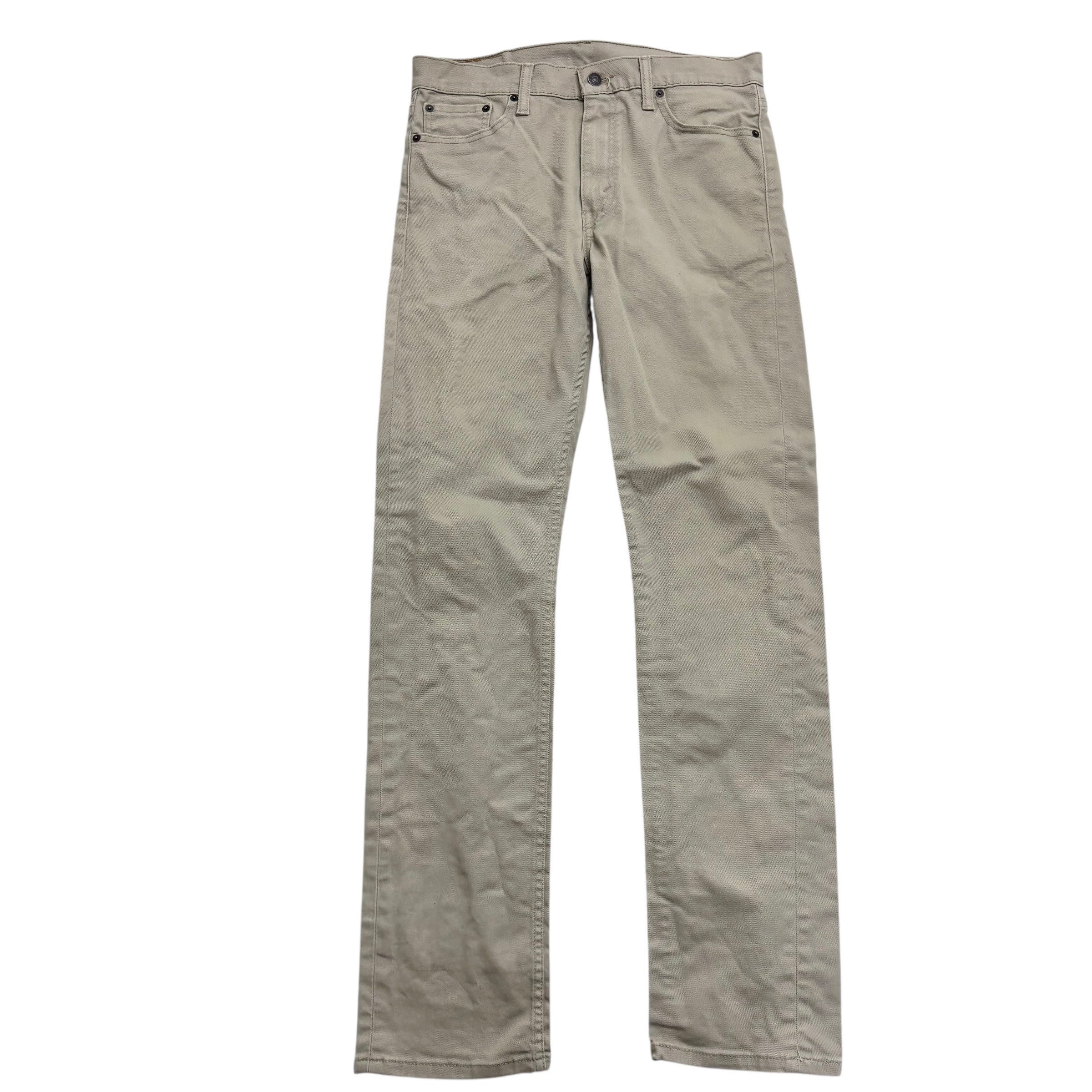 Levis 513 Jeans W32 L34 Mens Beige Slim Straight Fit Stretch Denim