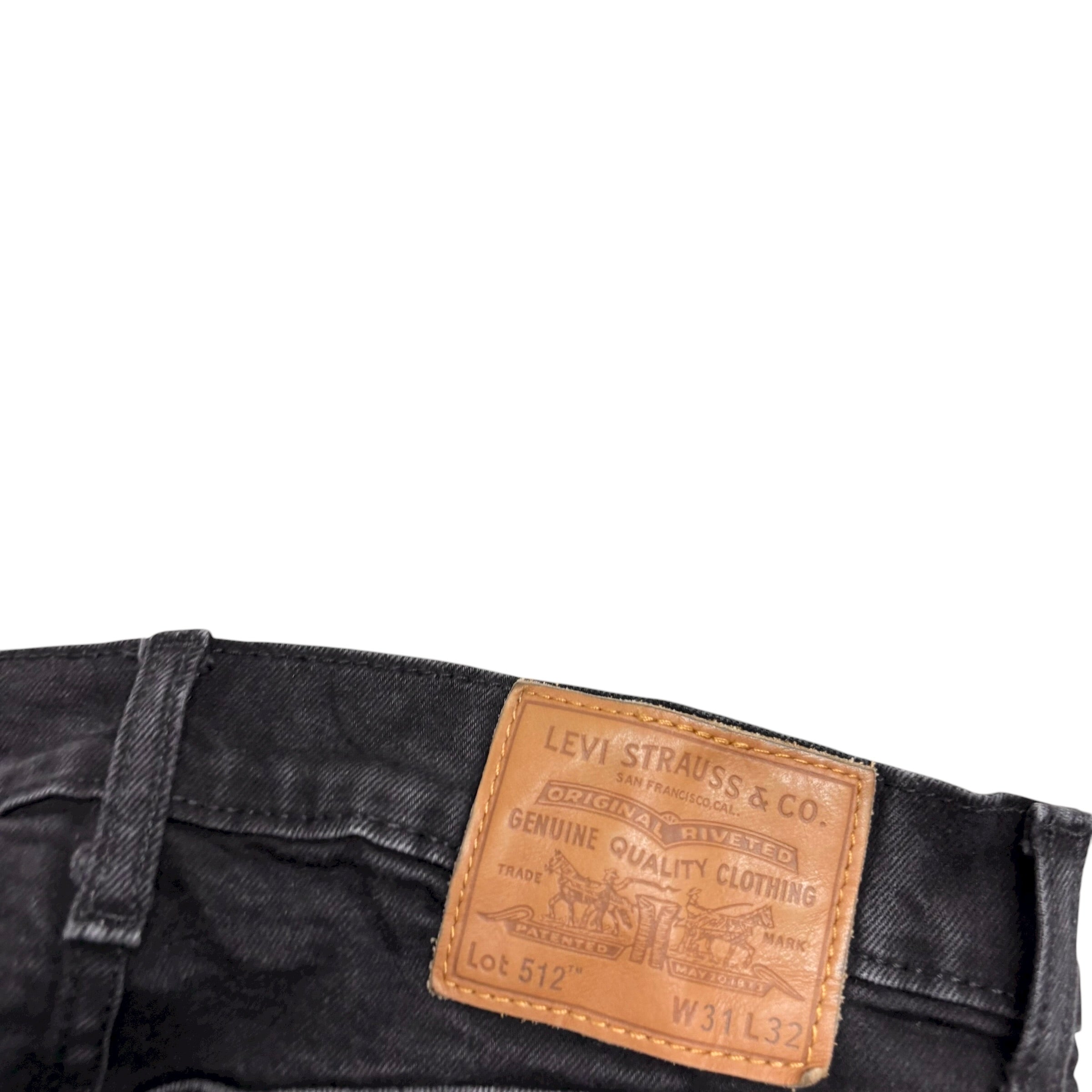 Levis 512 Jeans W30 L31 Mens Black Slim Tapered Fit Stretch Denim (E)