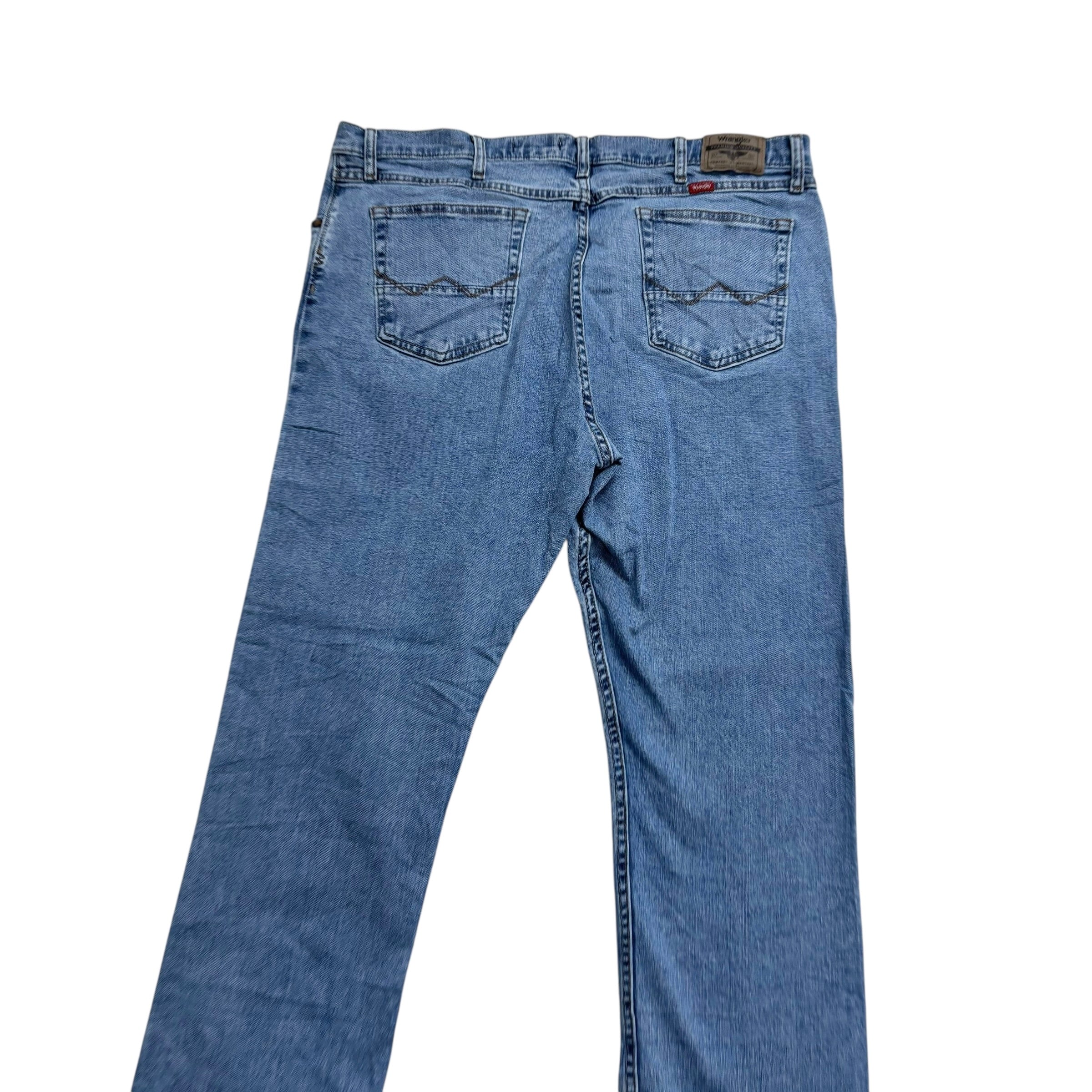 Wrangler Jeans W42 L30 Mens Light Blue Regular Straight Fit Stretch Denim (E)