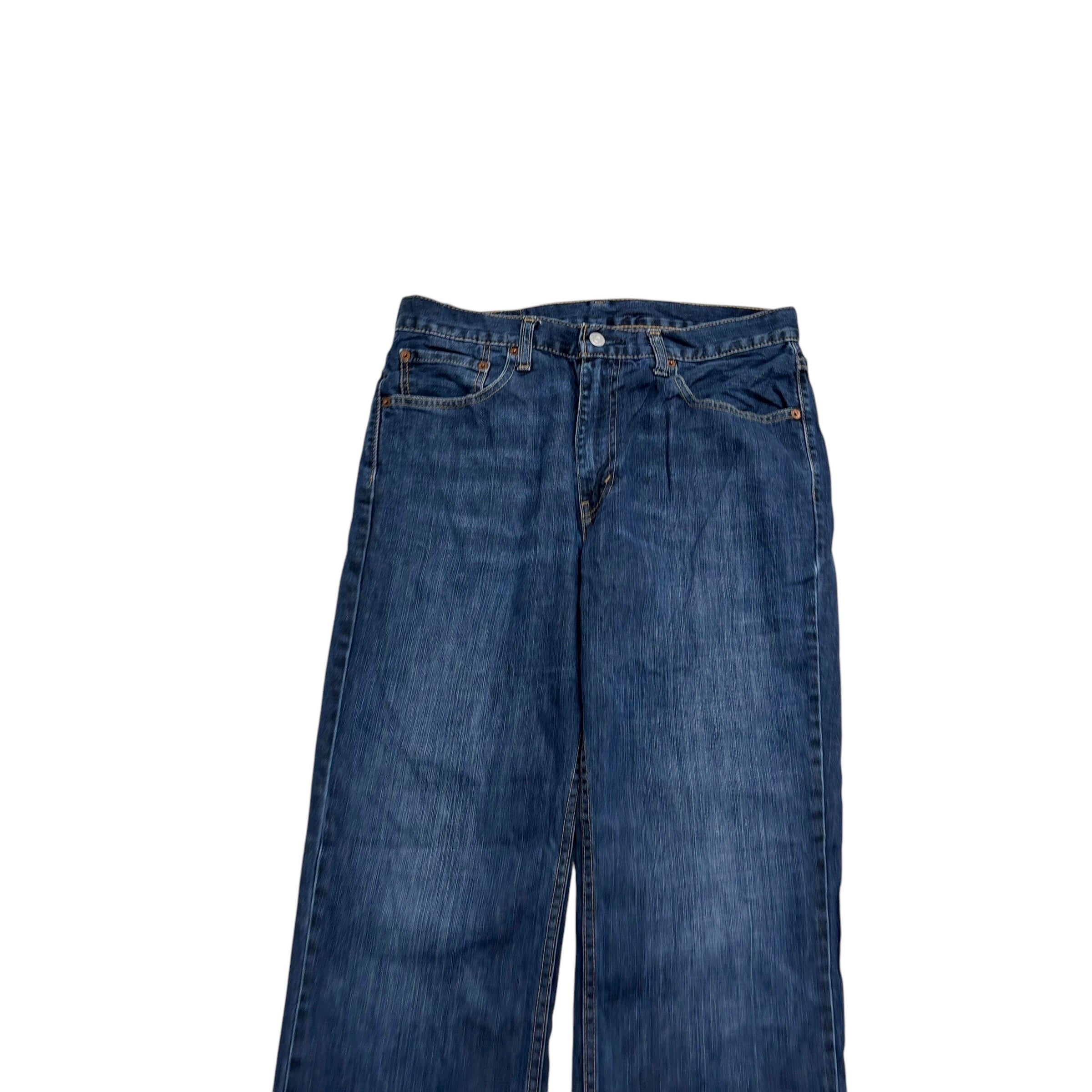 Levis 516 Jeans W33 L32 Mens Dark Blue Regular Straight Fit Denim (E)