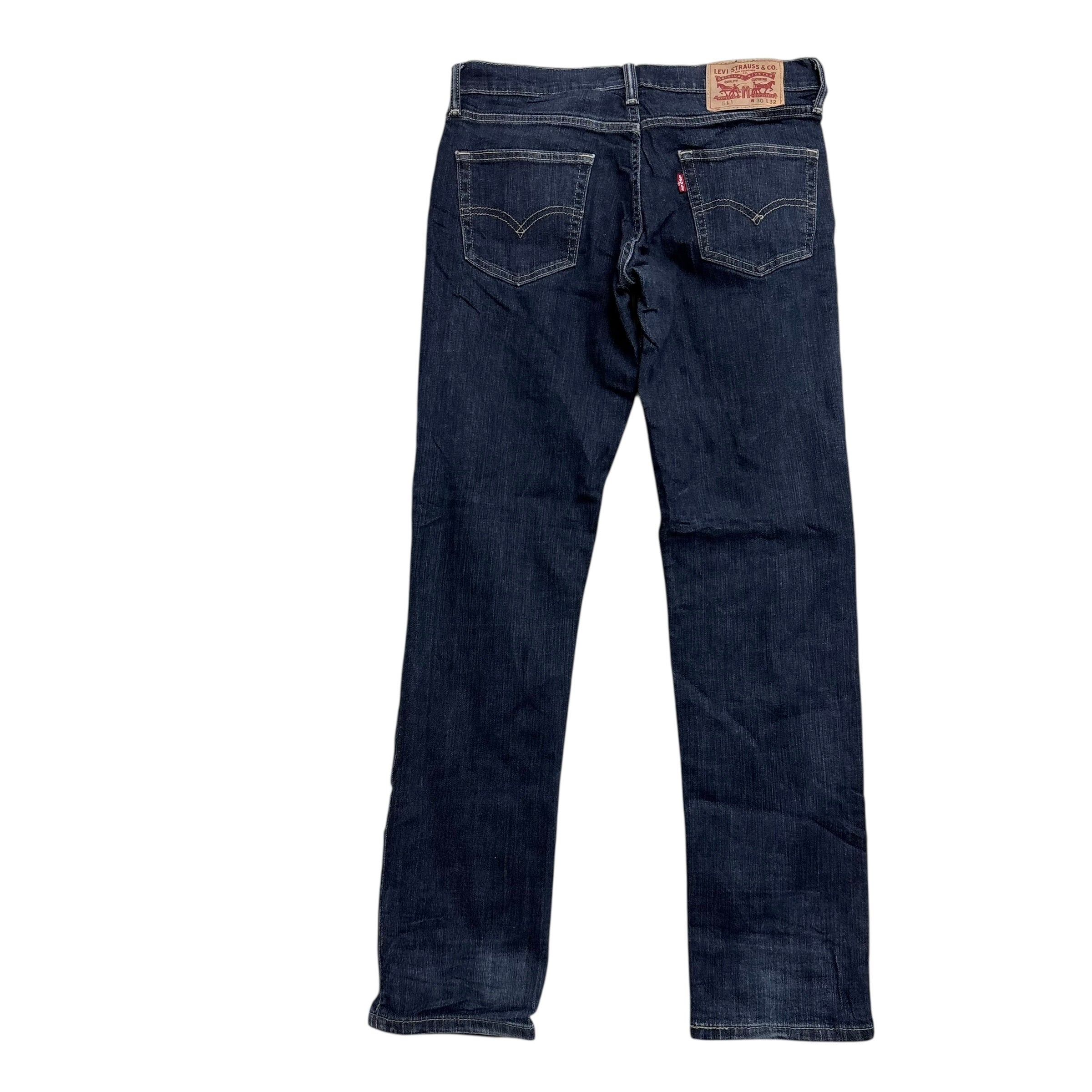 Levis 511 Jeans W30 L32 Mens Dark Blue Slim Fit Stretch Denim (E)