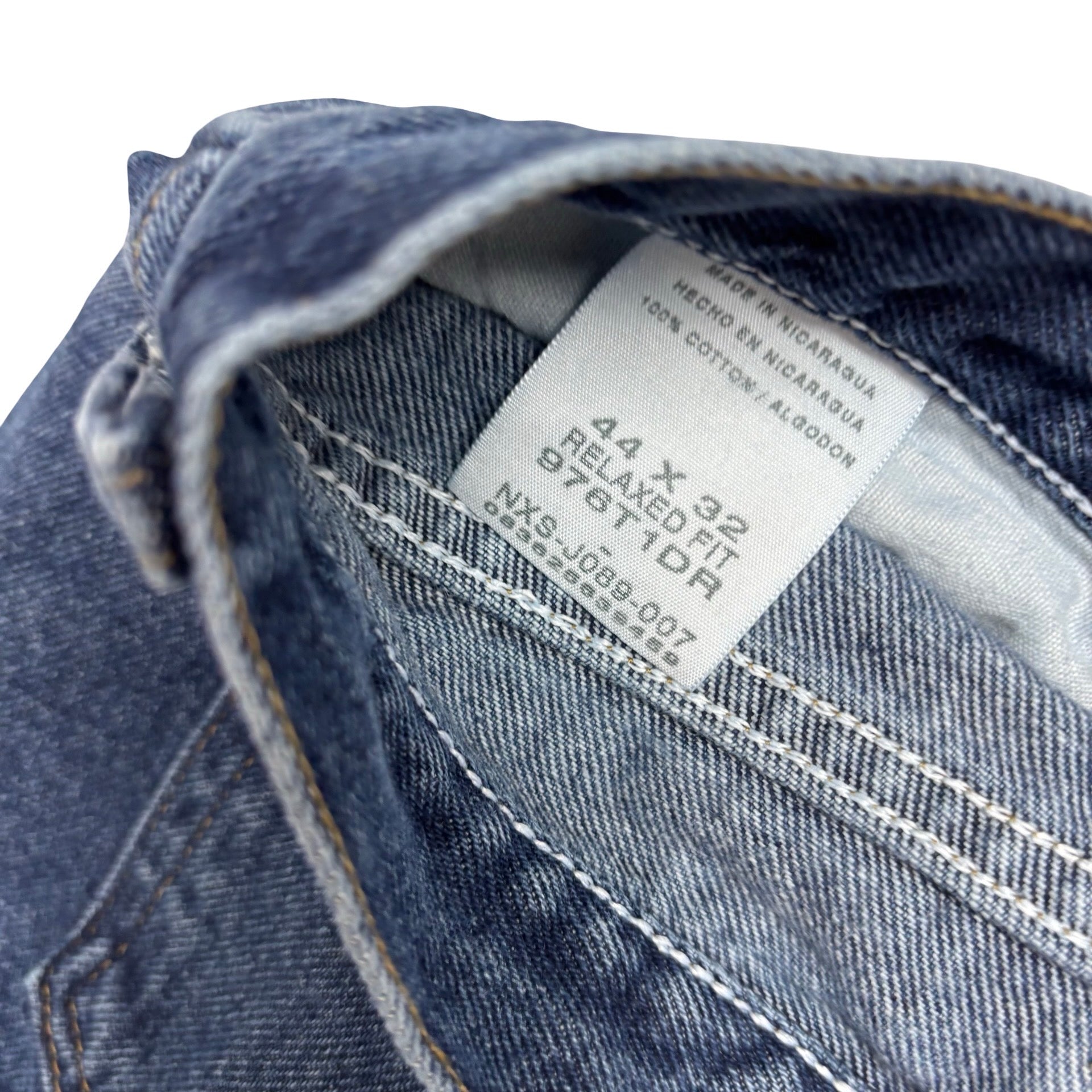 Wrangler Jeans W44 L32 Mens Mid Blue Relaxed Straight Fit Denim (E)