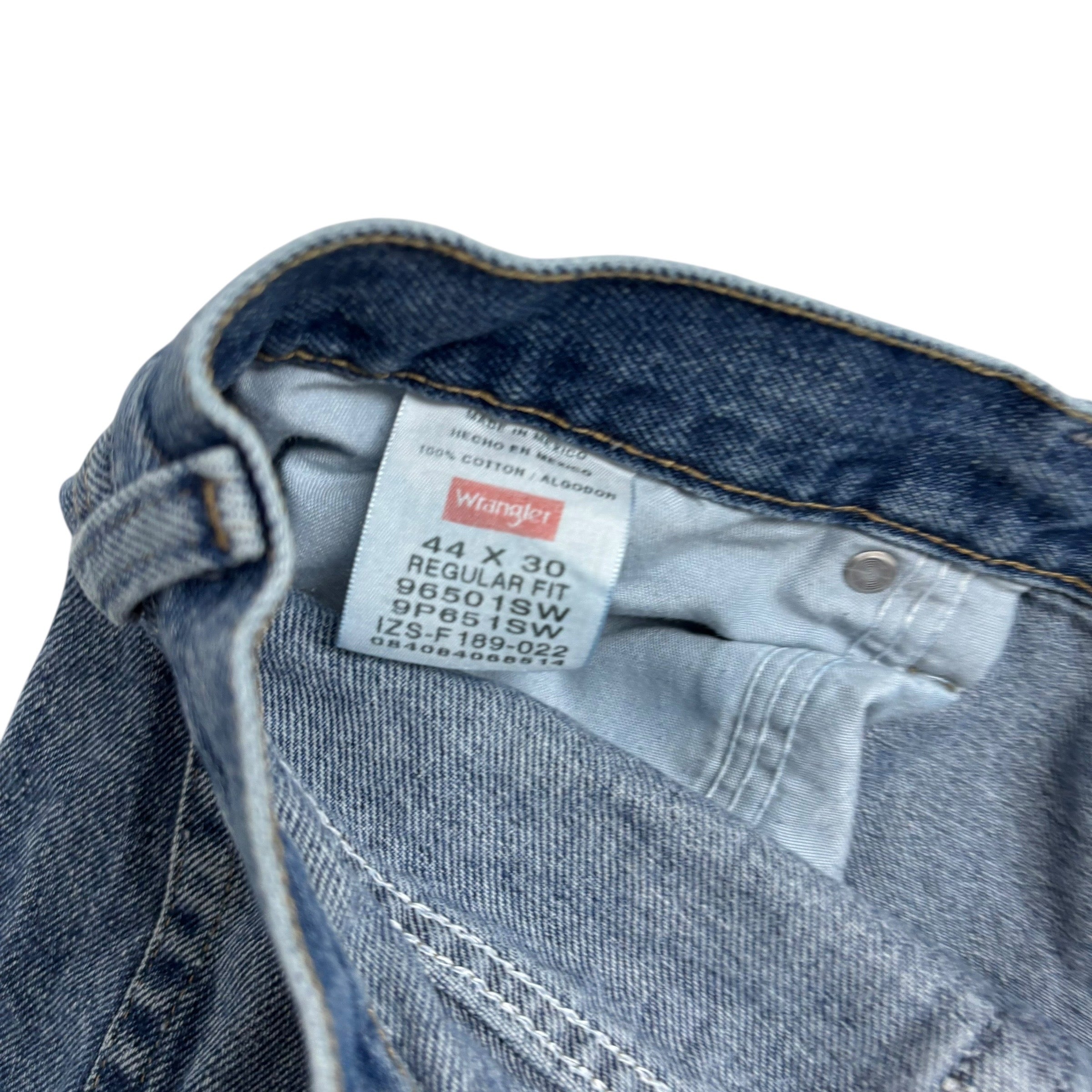 Wrangler Jeans W44 L30 Mens Mid Blue Regular Straight Fit Denim (E)