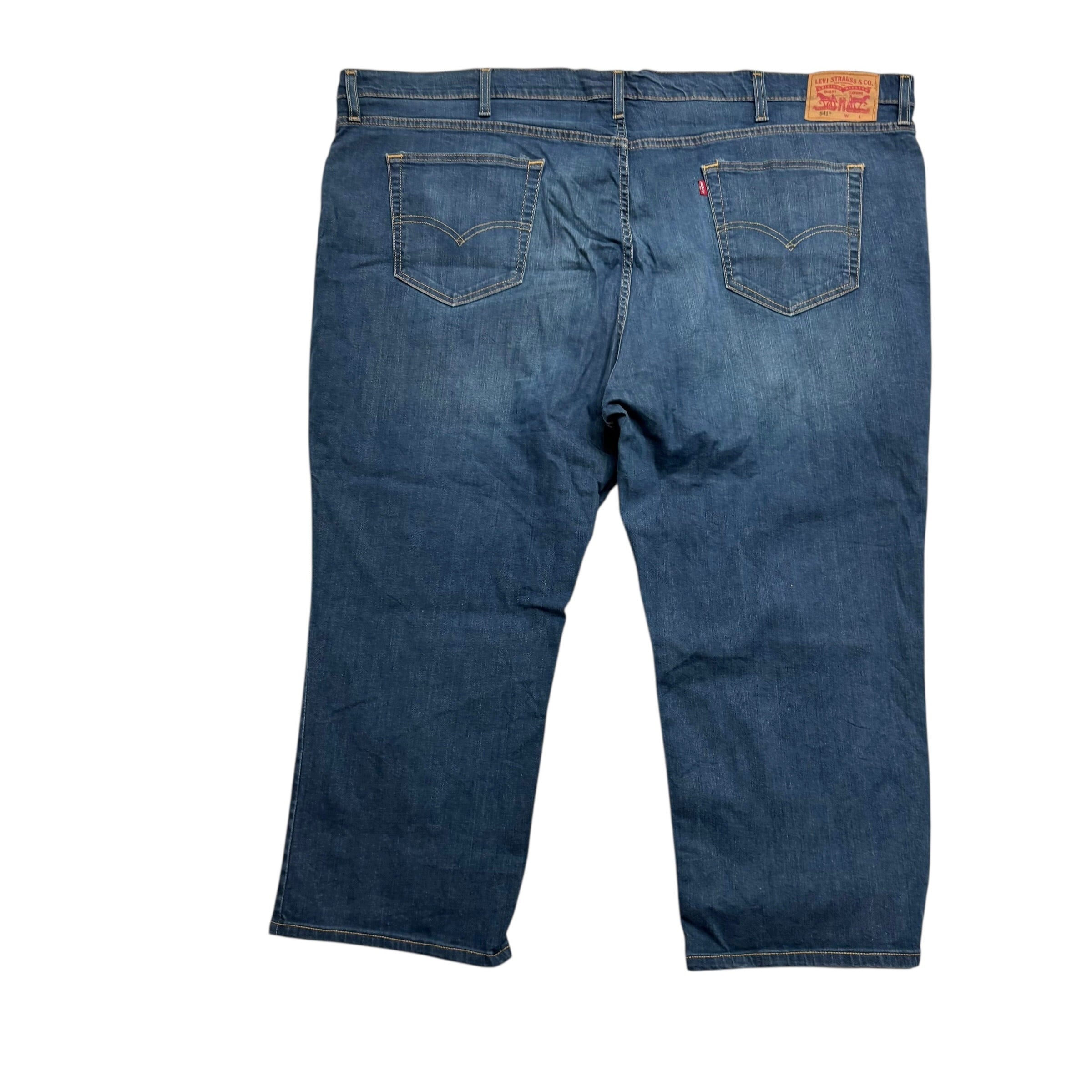 Levis 541 Jeans W52 L25 Mens Dark Blue Athletic Tapered Fit Stretch Denim (E)