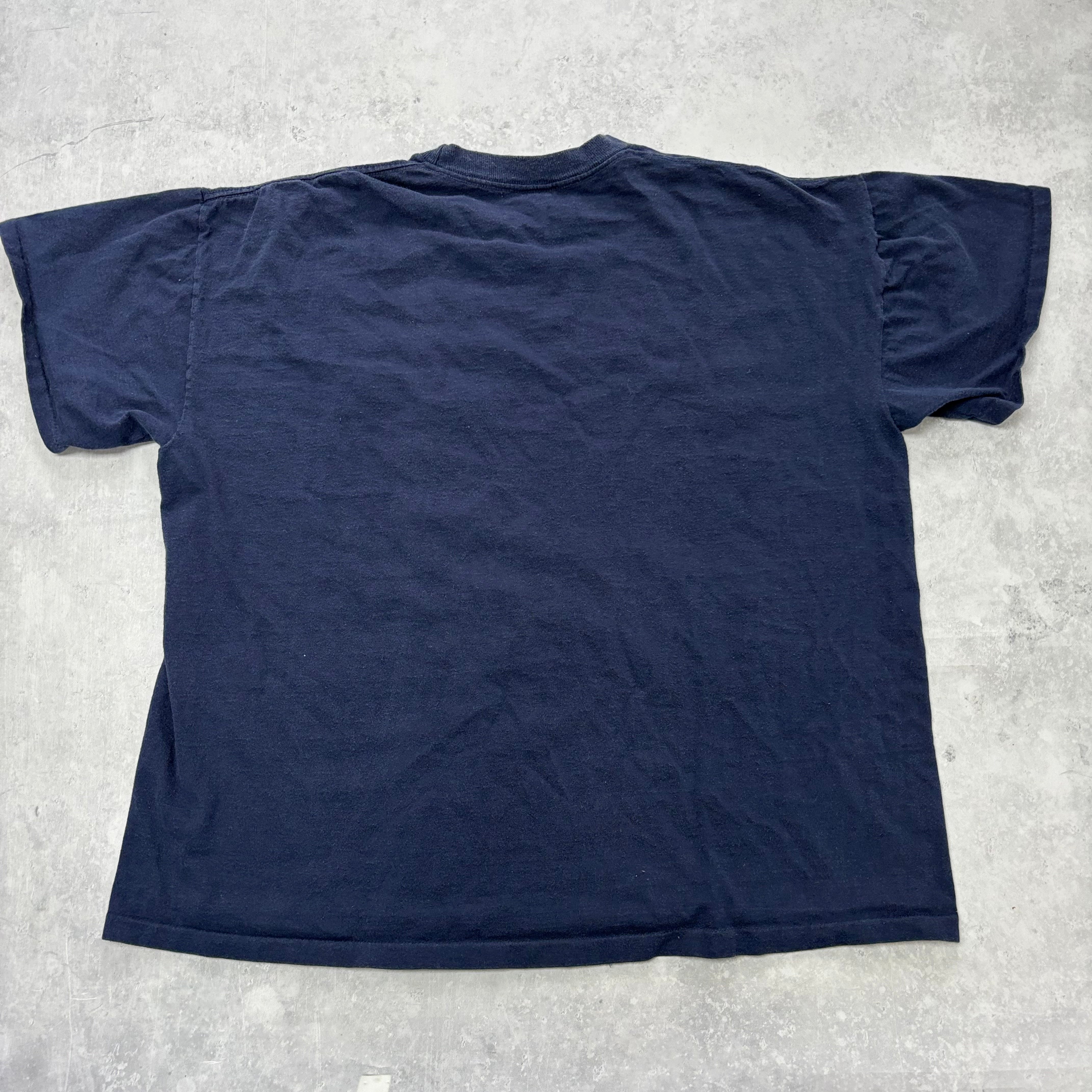 Vintage T Shirt Womens XL Navy Blue Single Stitch Graphic Print 90s Baseball USA