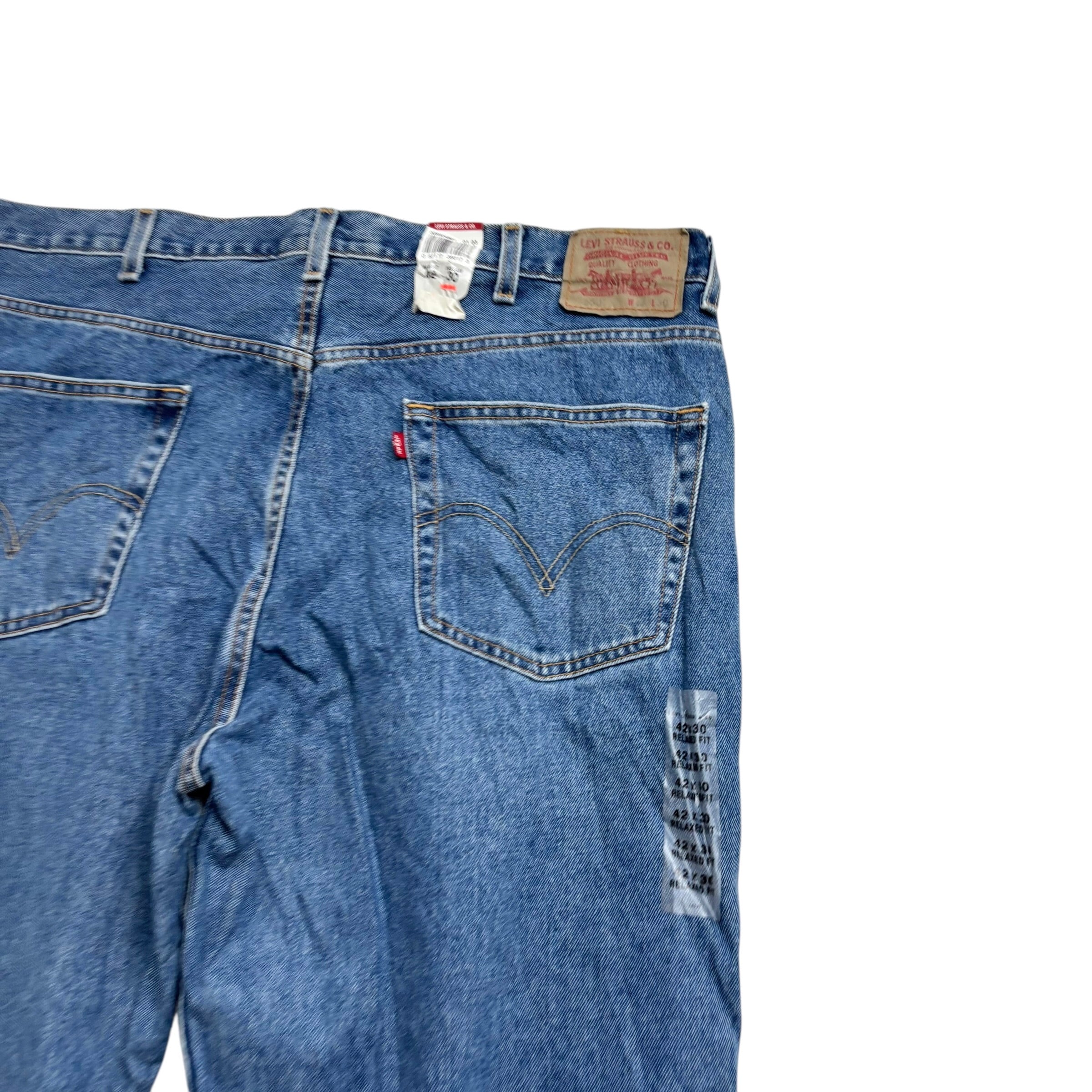 Levis 550 Jeans W42 L30 Mens Mid Blue Baggy Relaxed Straight Vintage Denim (E)